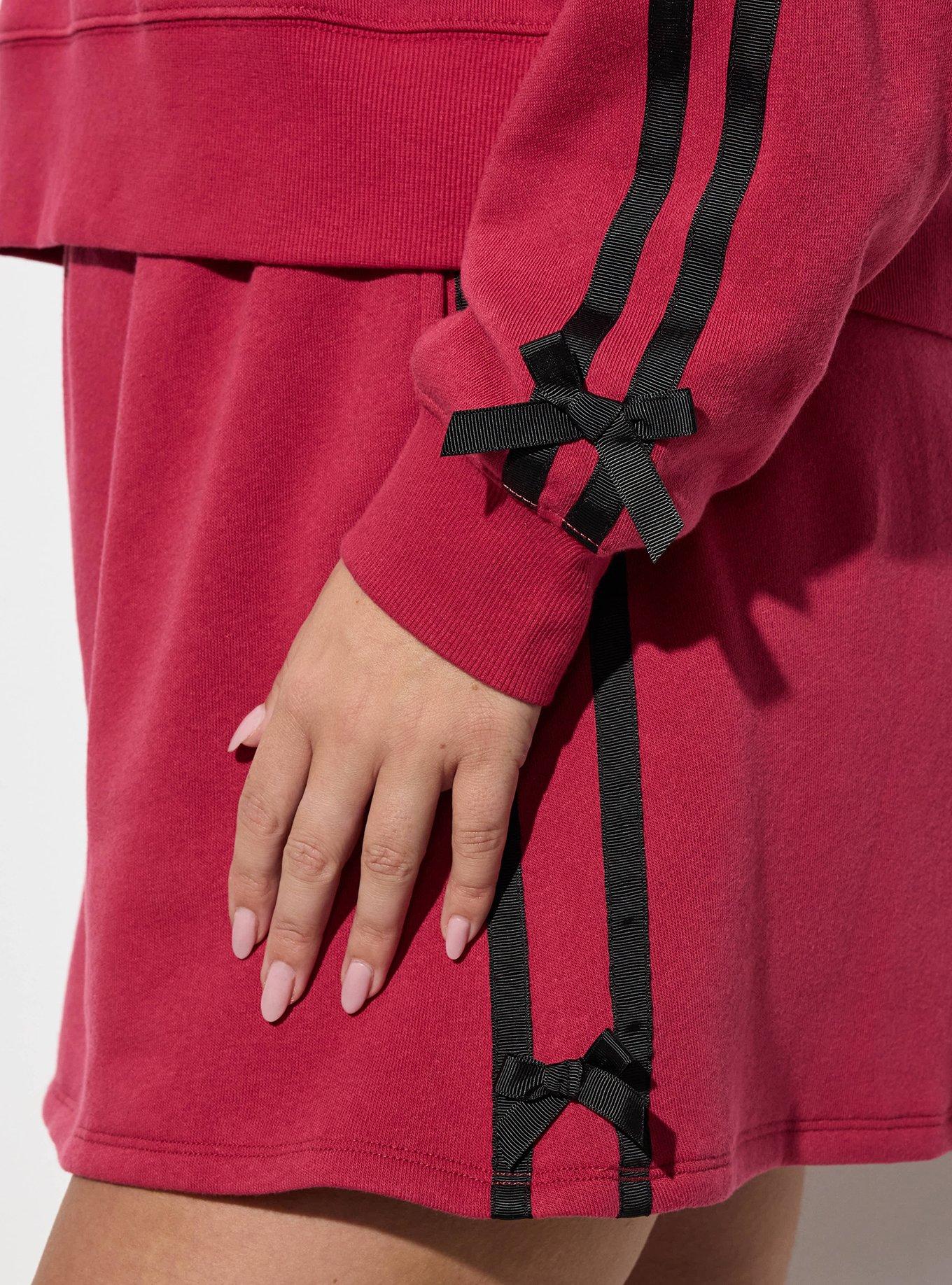 LoveSick Cropped Bow Sweatshirt, RED BUD, alternate