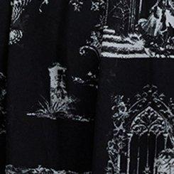Nightfall Bow Babydoll Mini Dress, HAUNTED TOILE DEEP BLACK, swatch