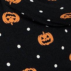 Plus Size Retro Chic Halter Front Twist Top, PUMPKIN DOTS DEEP BLACK, swatch
