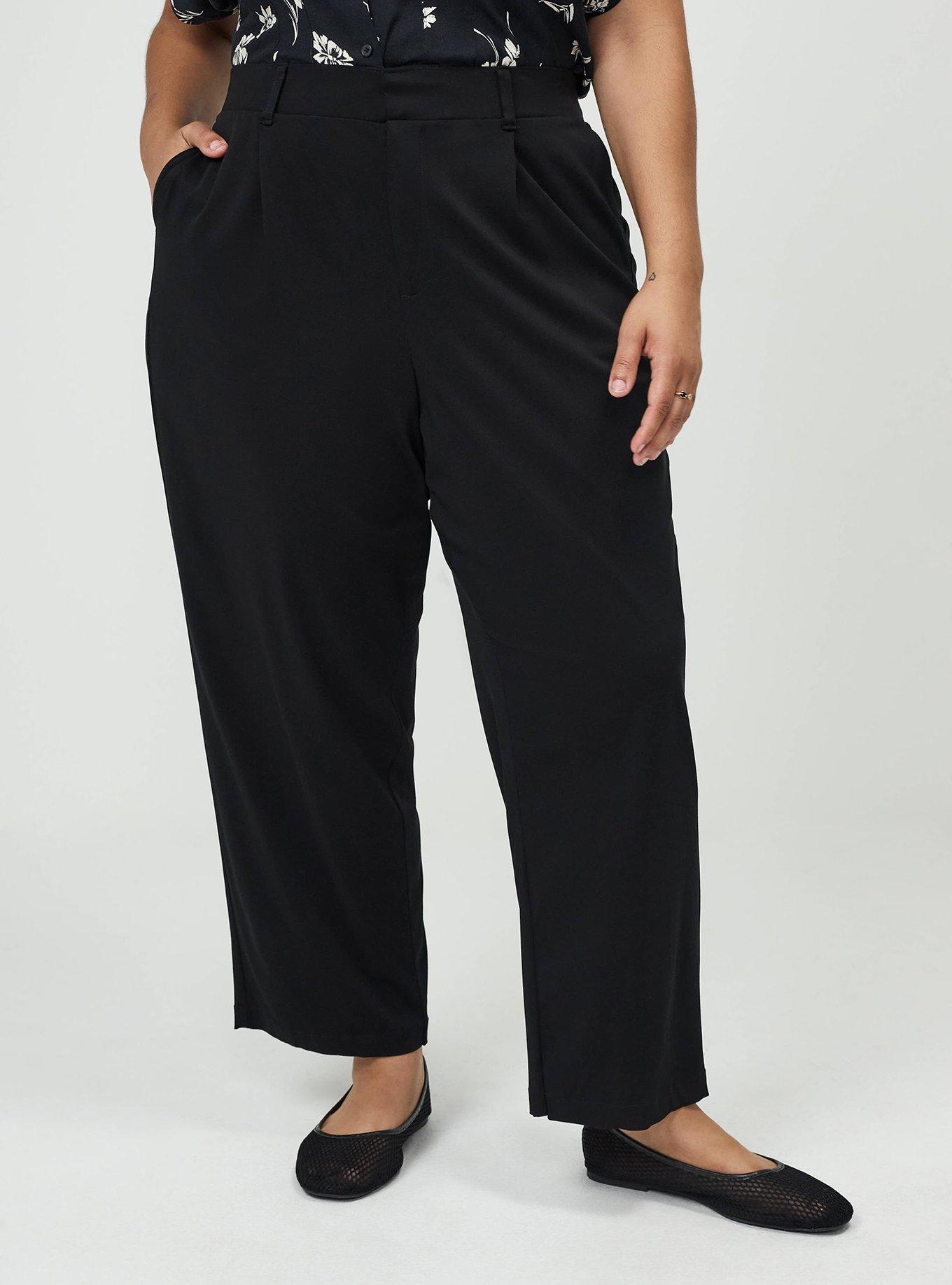 Trouser Straight High-Rise Pant, DEEP BLACK, alternate