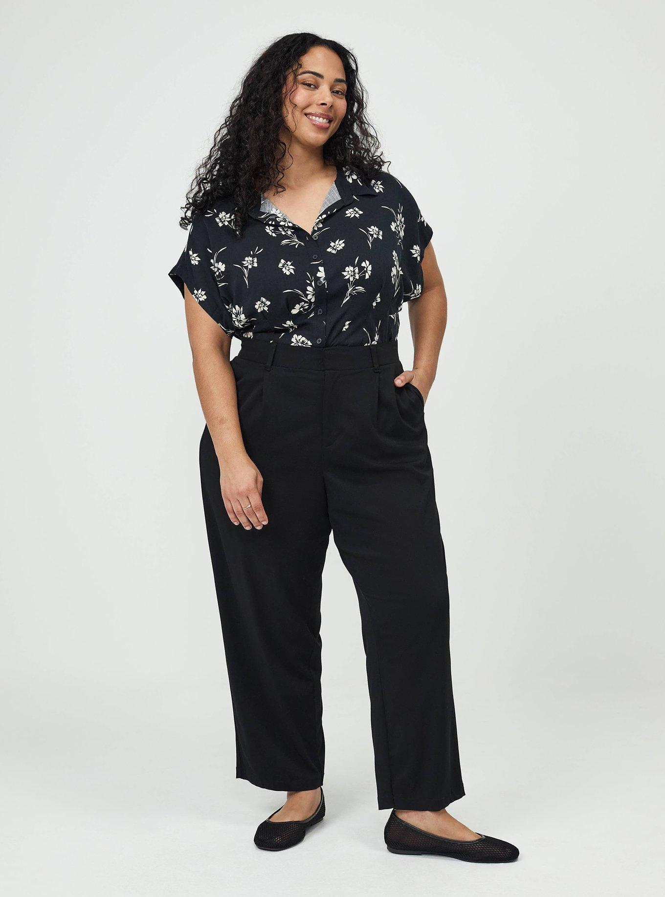 Trouser Straight High-Rise Pant, DEEP BLACK, alternate
