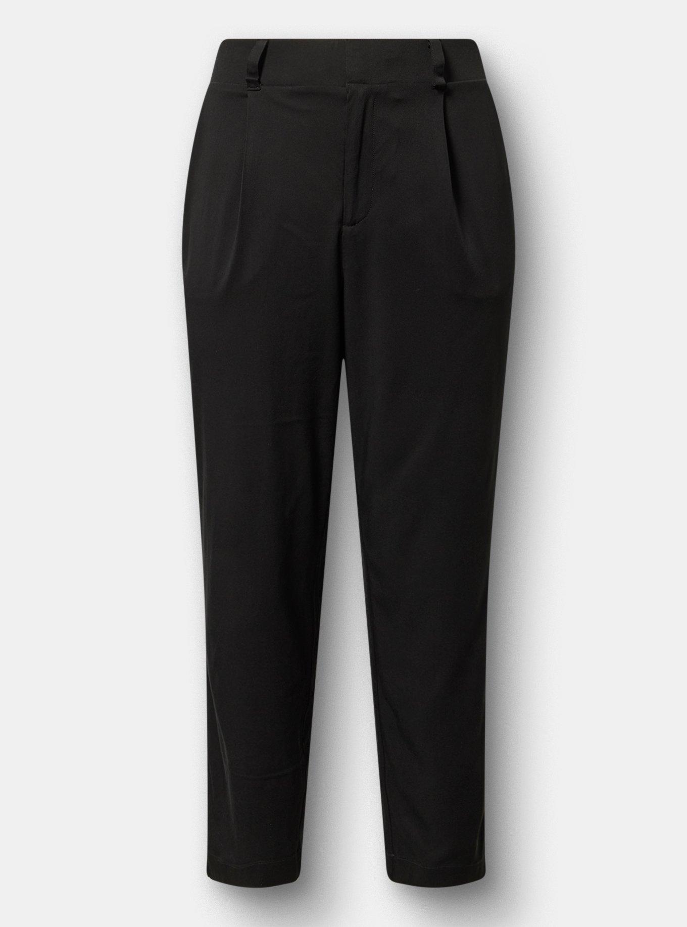 Trouser Straight High-Rise Pant, DEEP BLACK, flat
