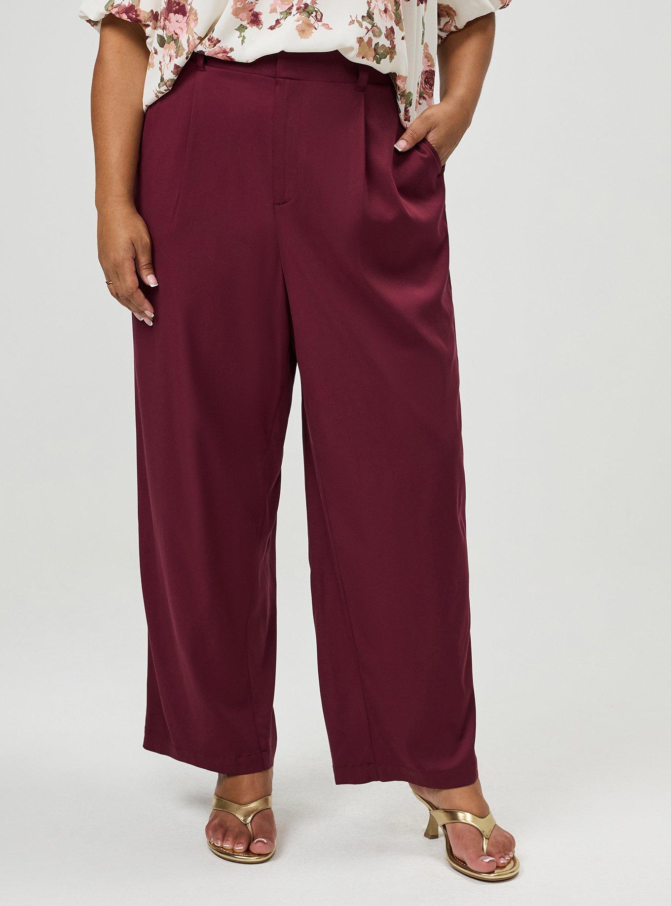 Trouser Straight High-Rise Pant, MAROON BANNER, alternate