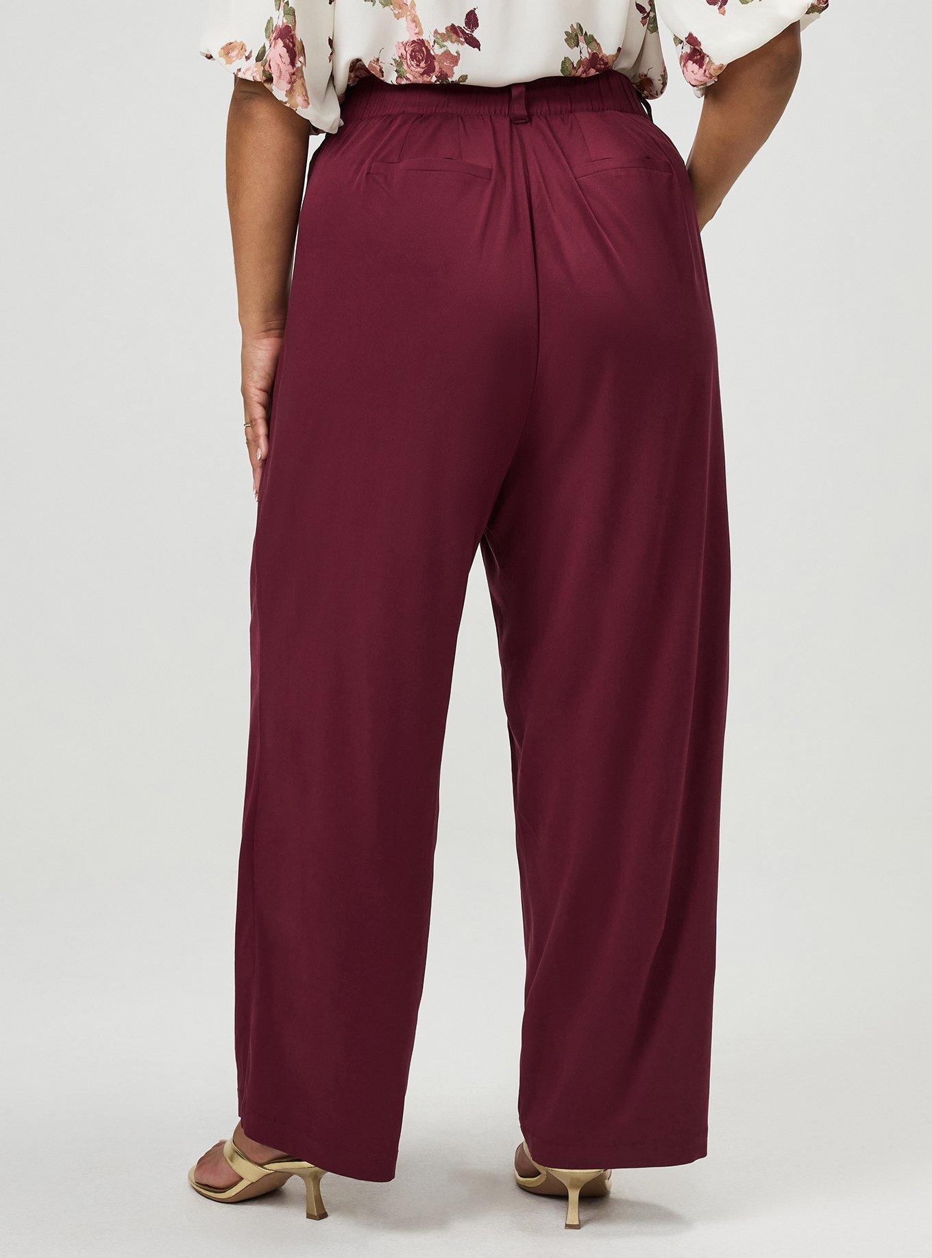 Trouser Straight High-Rise Pant, MAROON BANNER, alternate