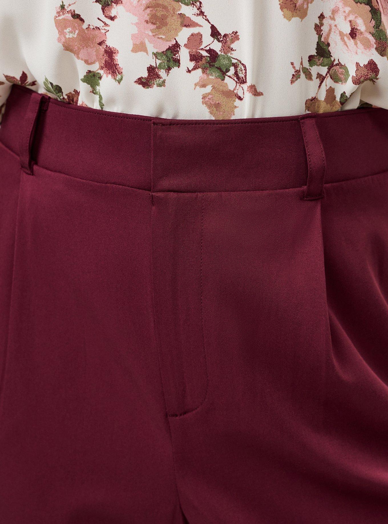 Trouser Straight High-Rise Pant, MAROON BANNER, alternate
