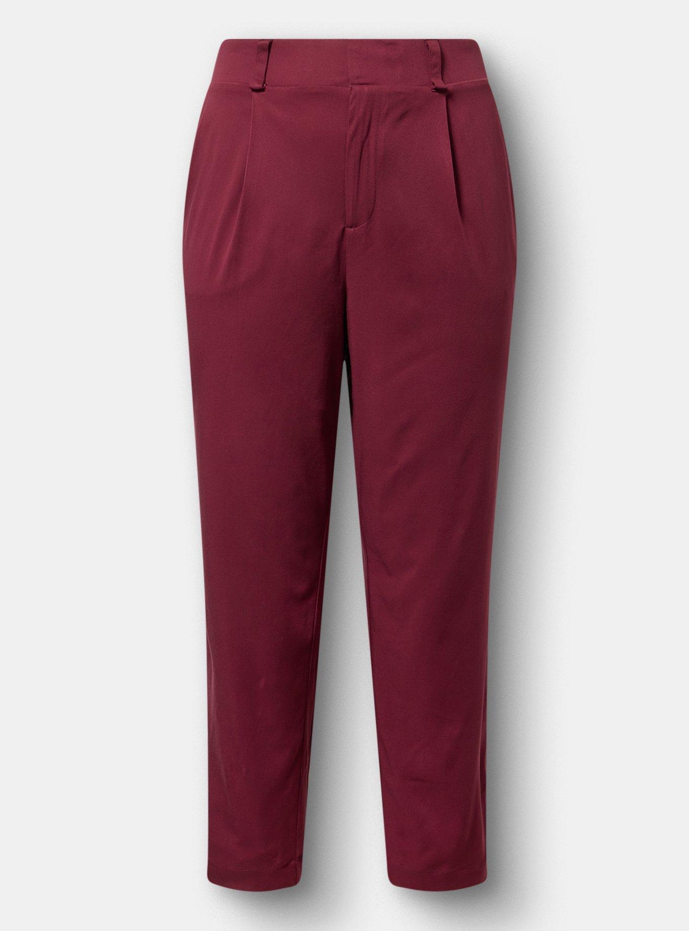 Trouser Straight High-Rise Pant, MAROON BANNER, hi-res