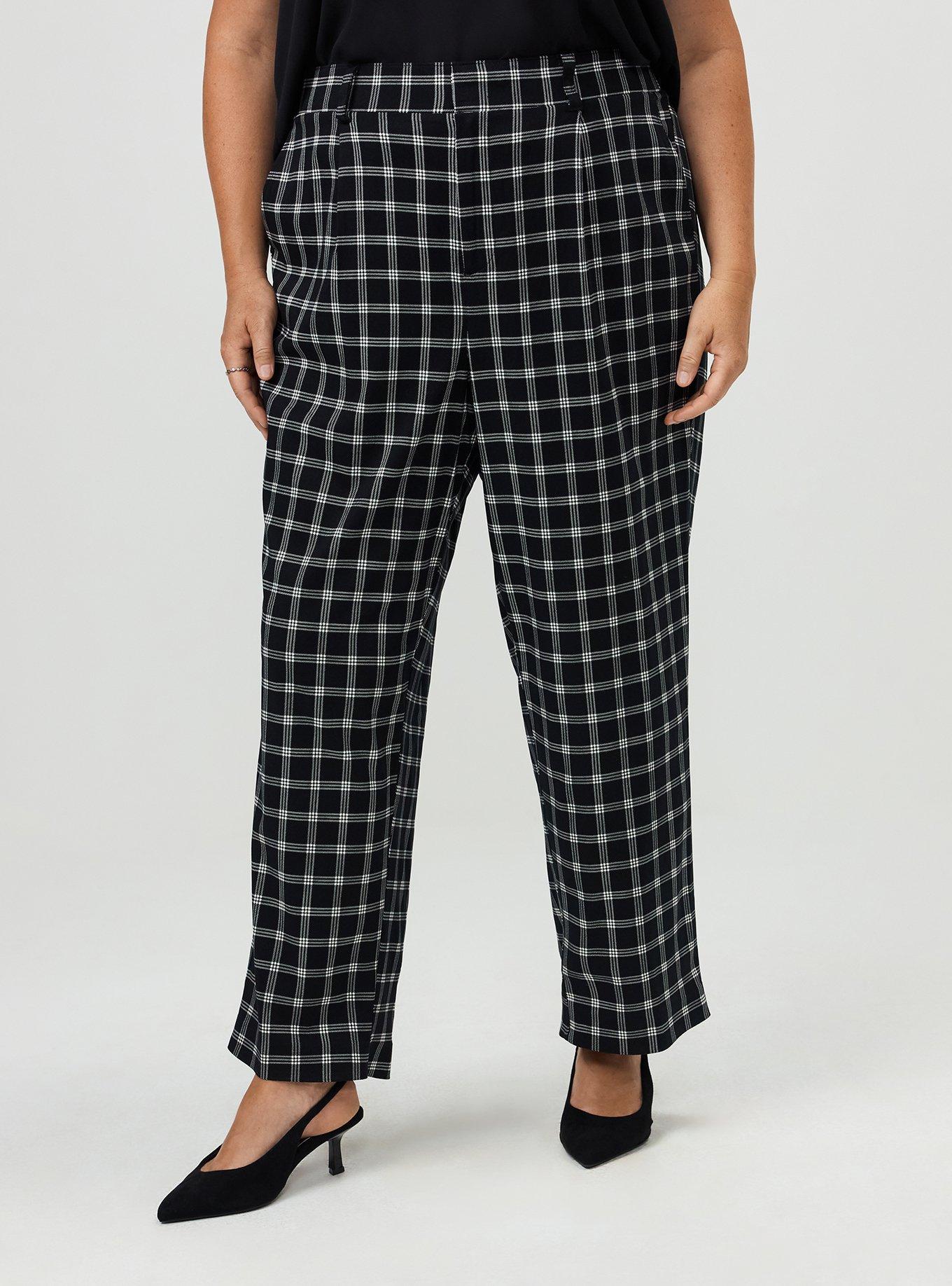Trouser Straight High-Rise Pant, ISLA PLAID DEEP BLACK, alternate