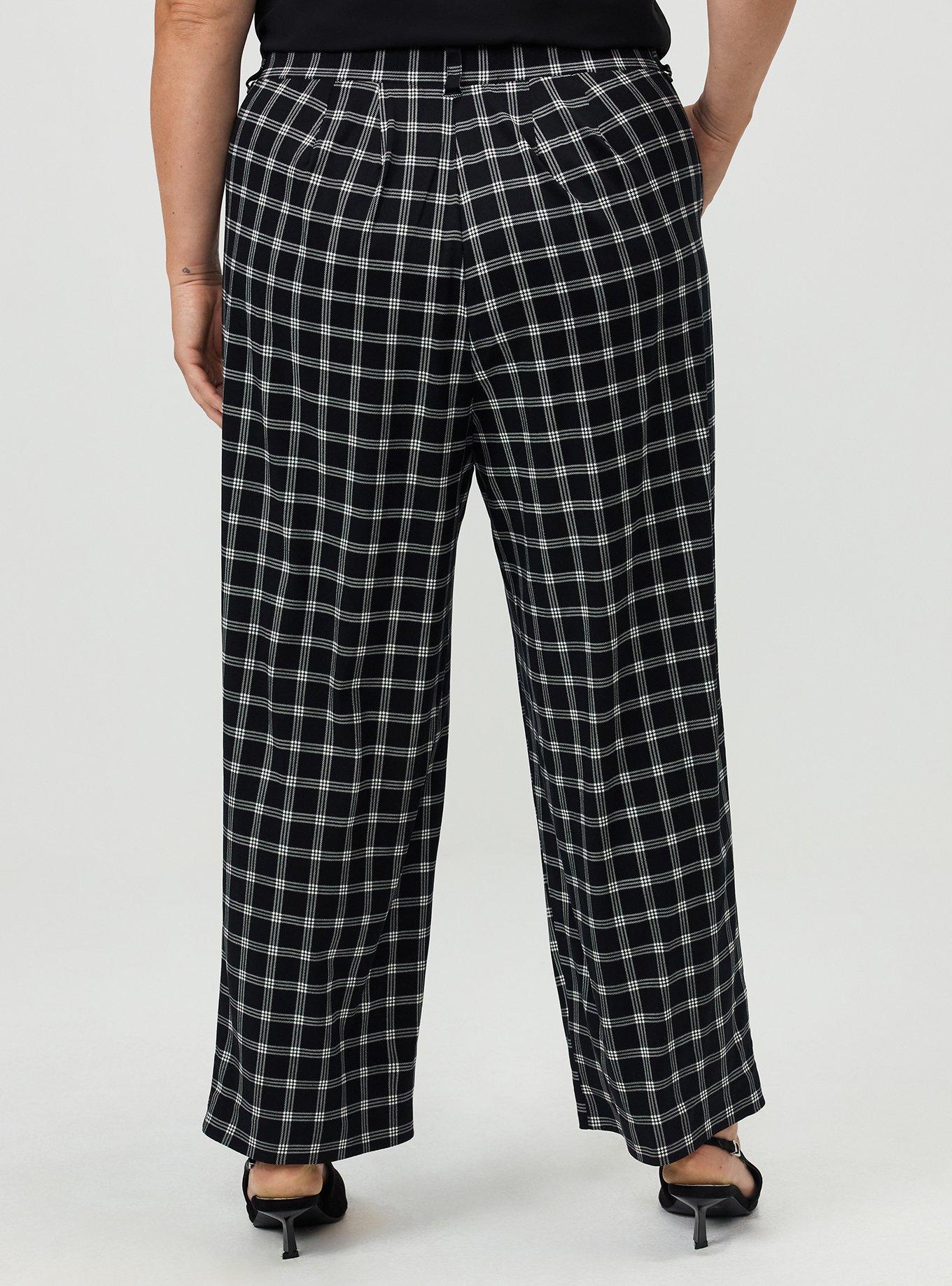 Trouser Straight High-Rise Pant, ISLA PLAID DEEP BLACK, alternate