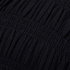 Plus Size Gauze Babydoll Henley 3/4 Sleeve, DEEP BLACK, swatch