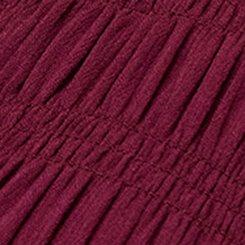 Plus Size Gauze Babydoll Henley 3/4 Sleeve, MAROON BANNER, swatch