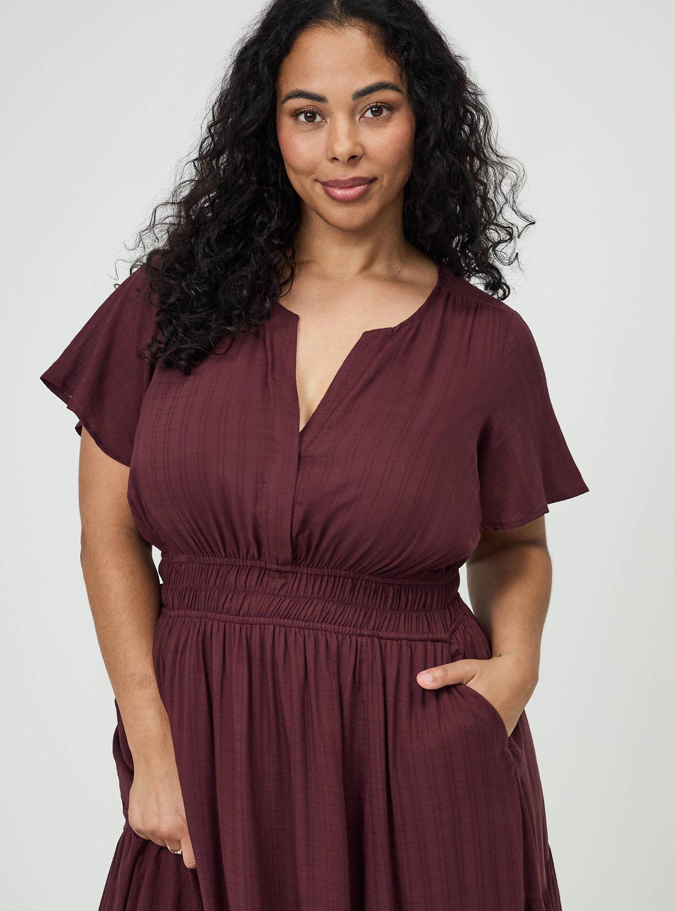 Textured Y-Neck Maxi Dress, SASSAFRAS, alternate
