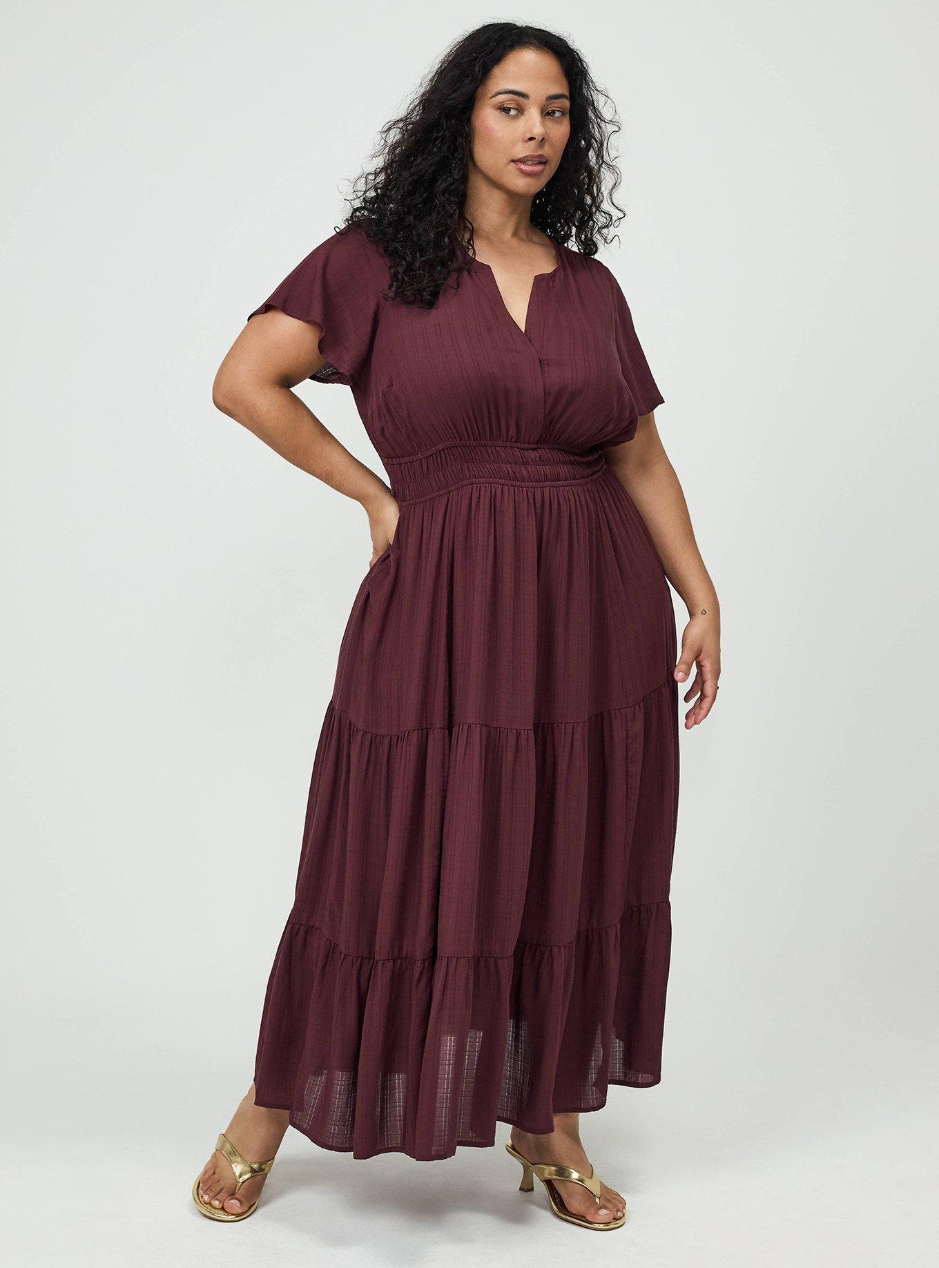 Textured Y-Neck Maxi Dress, SASSAFRAS, alternate