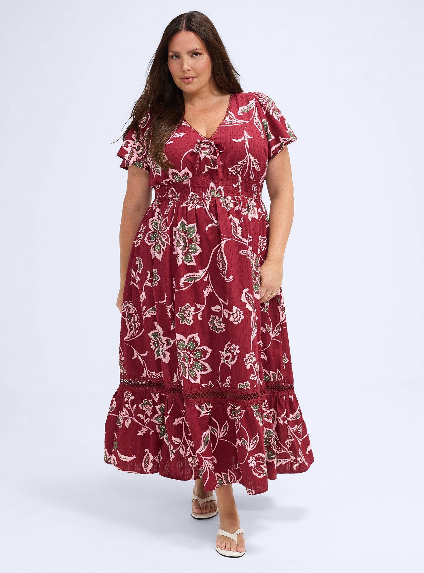 Plus Size Belle Isle Flutter Sleeve Maxi Dress, LISHA PAISLEY BURGUNDY, alternate