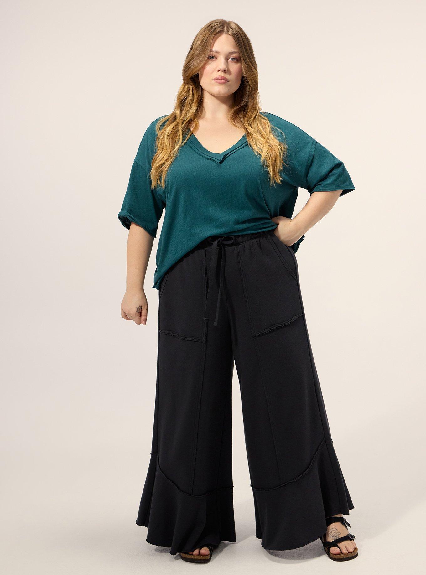 Festi Wide Leg French Terry Pant, PHANTOM, hi-res
