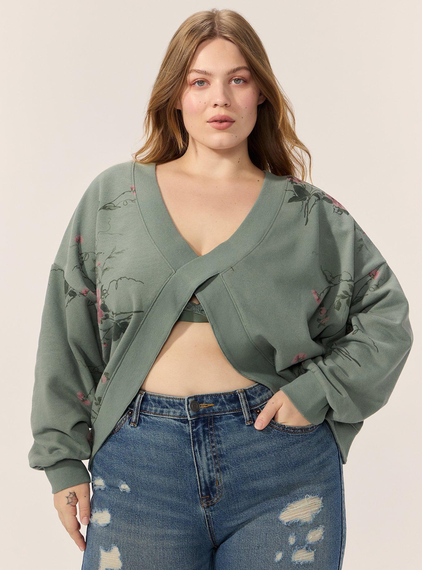 Festi Reversible Sweatshirt, VINES FLORAL GREEN, alternate