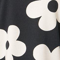 French Terry Off-Shoulder Sweatshirt, NAIVE FLORAL BLACK, swatch
