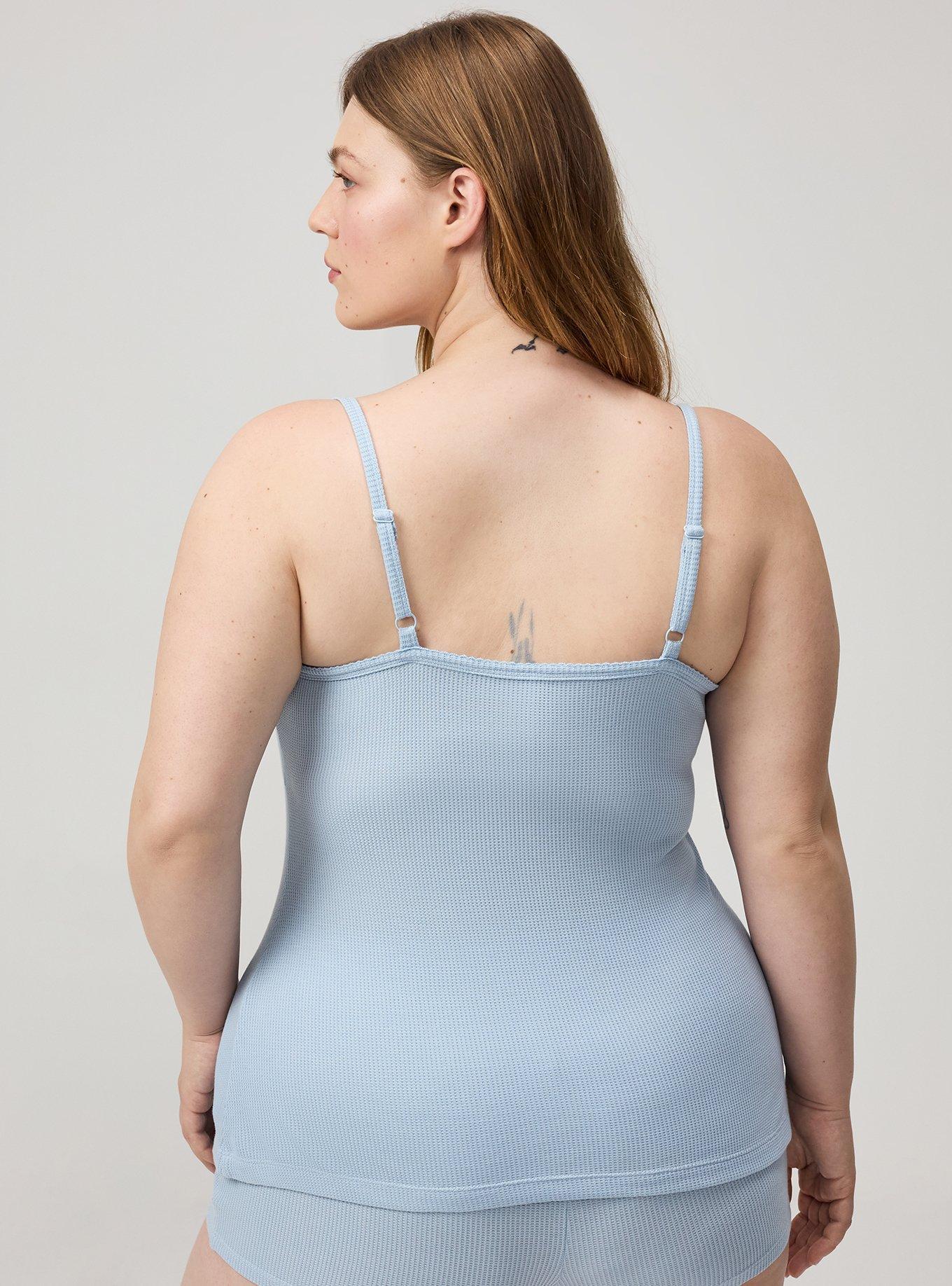 Plus Size Baby Waffle Sleep Cami, CASHMERE BLUE, alternate
