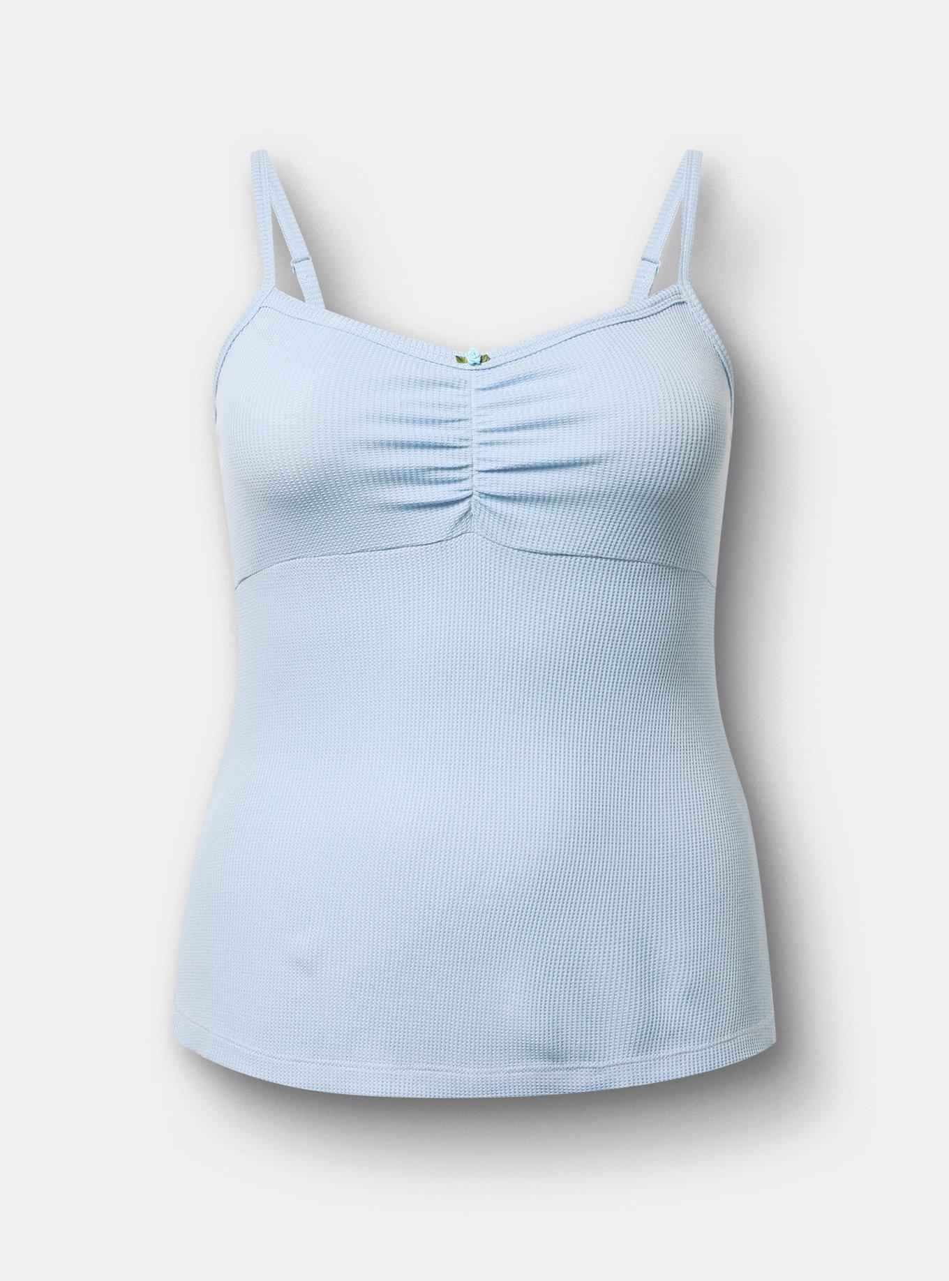 Plus Size Baby Waffle Sleep Cami, CASHMERE BLUE, flat