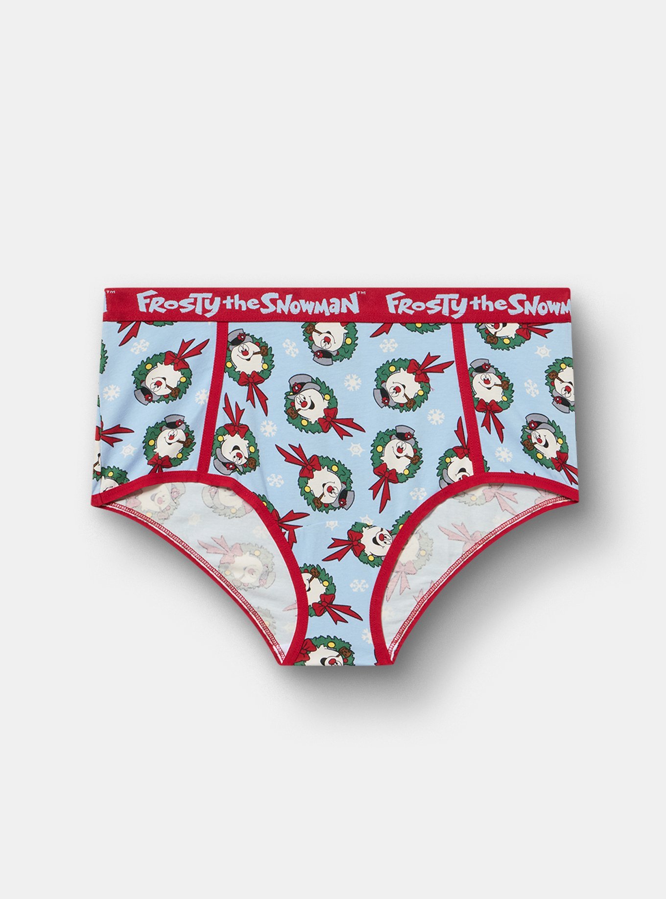 Plus Size Frosty The Snowman Mid-Rise Cotton Brief Panty, MULTI, hi-res