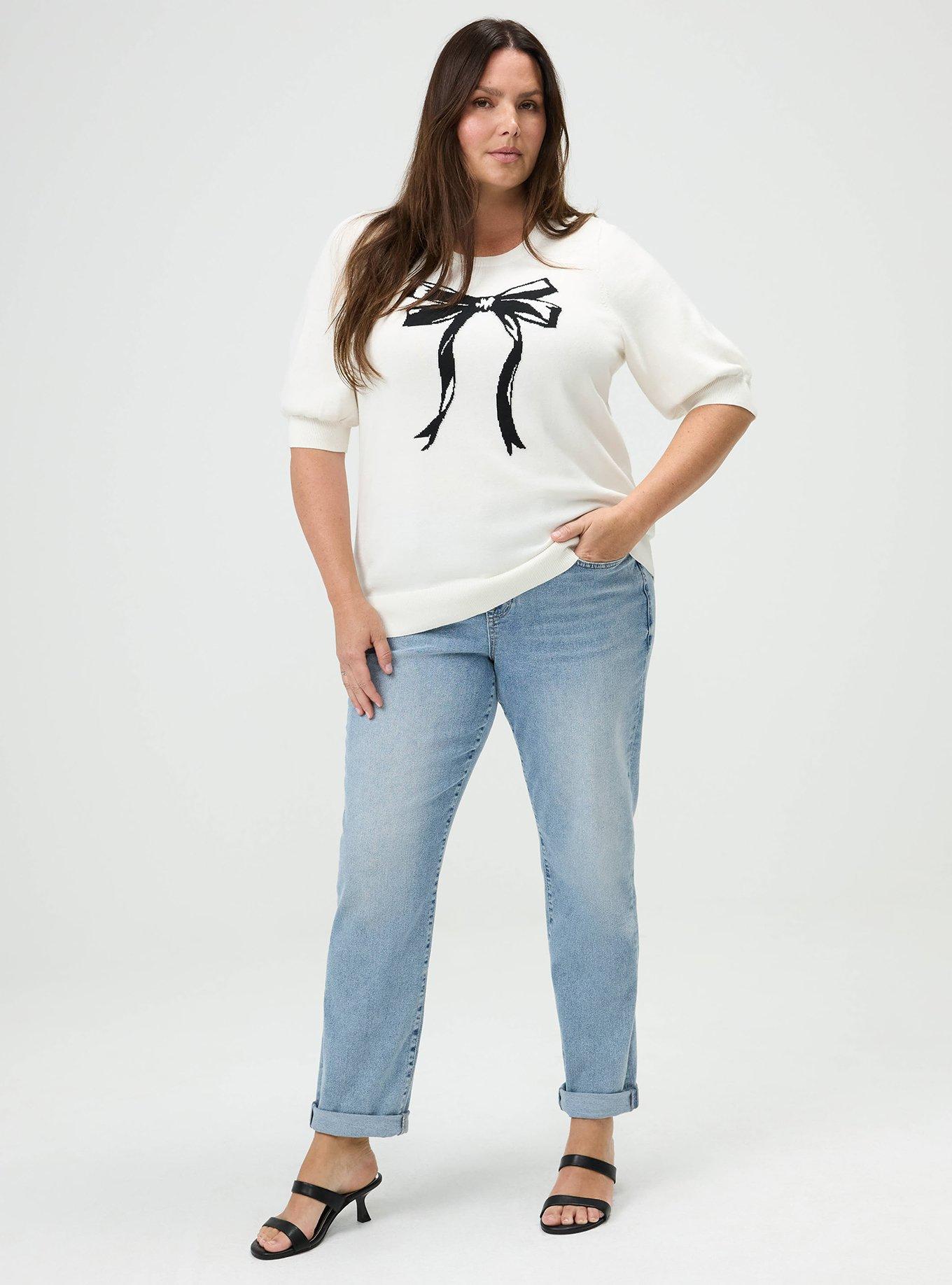 Plus Size Crew Pullover Sweater, WHISPER WHITE, alternate
