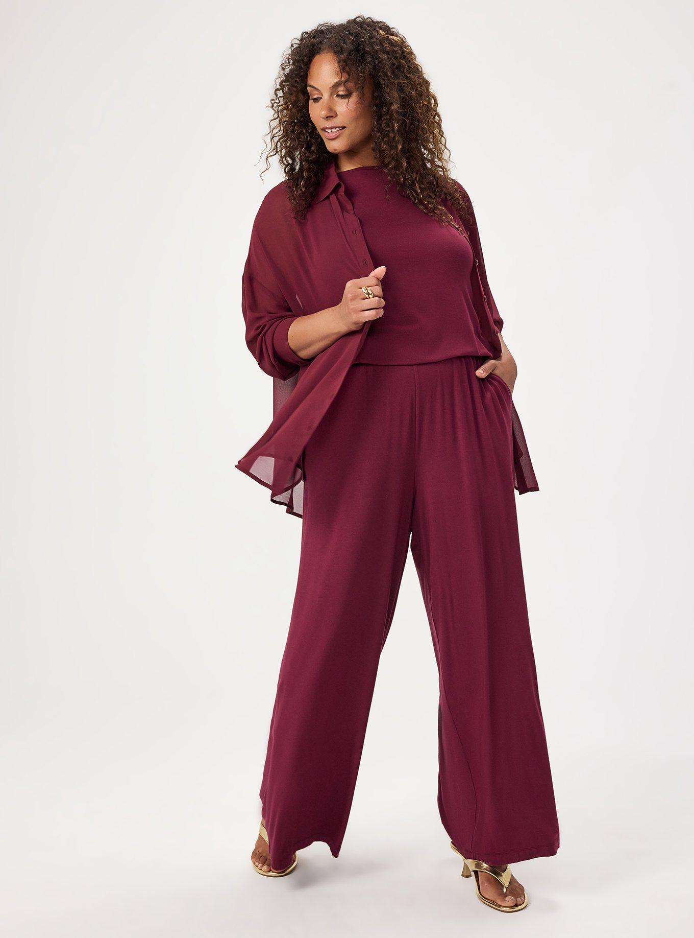 Chiffon Tunic Shirt, MAROON BANNER, alternate