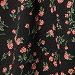 V-Neck Smocked Bodice Romper, ALISON DITSY FLORAL BLACK, swatch