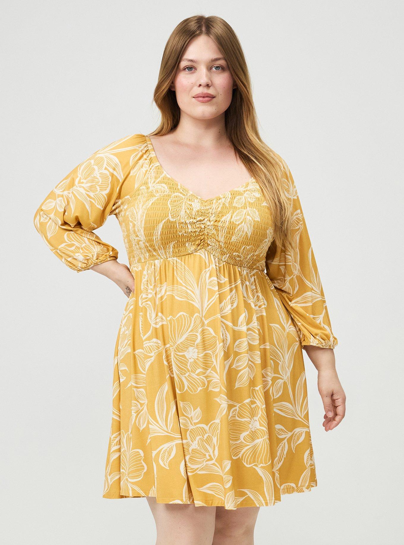 Raglan Sleeve Mini Dress, NOVA FLORAL YELLOW, hi-res