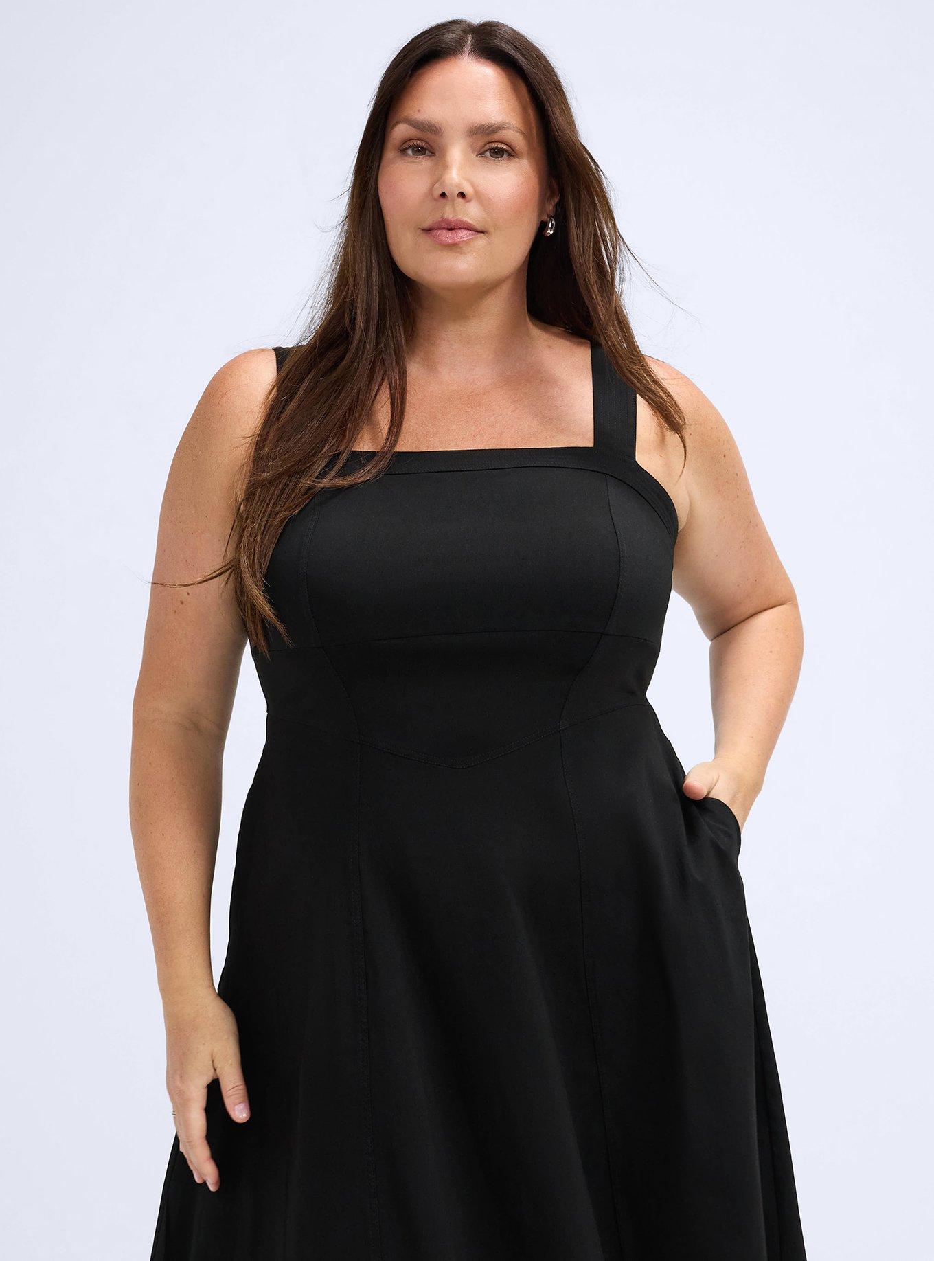 Belle Isle Smocked Back Midi Dress, DEEP BLACK, alternate