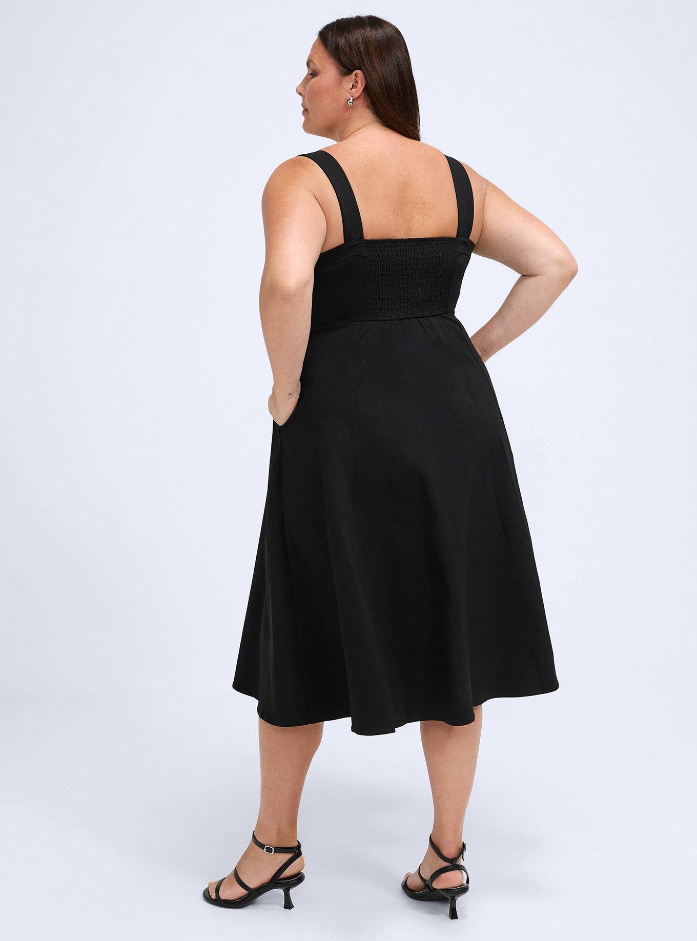 Belle Isle Smocked Back Midi Dress, DEEP BLACK, alternate