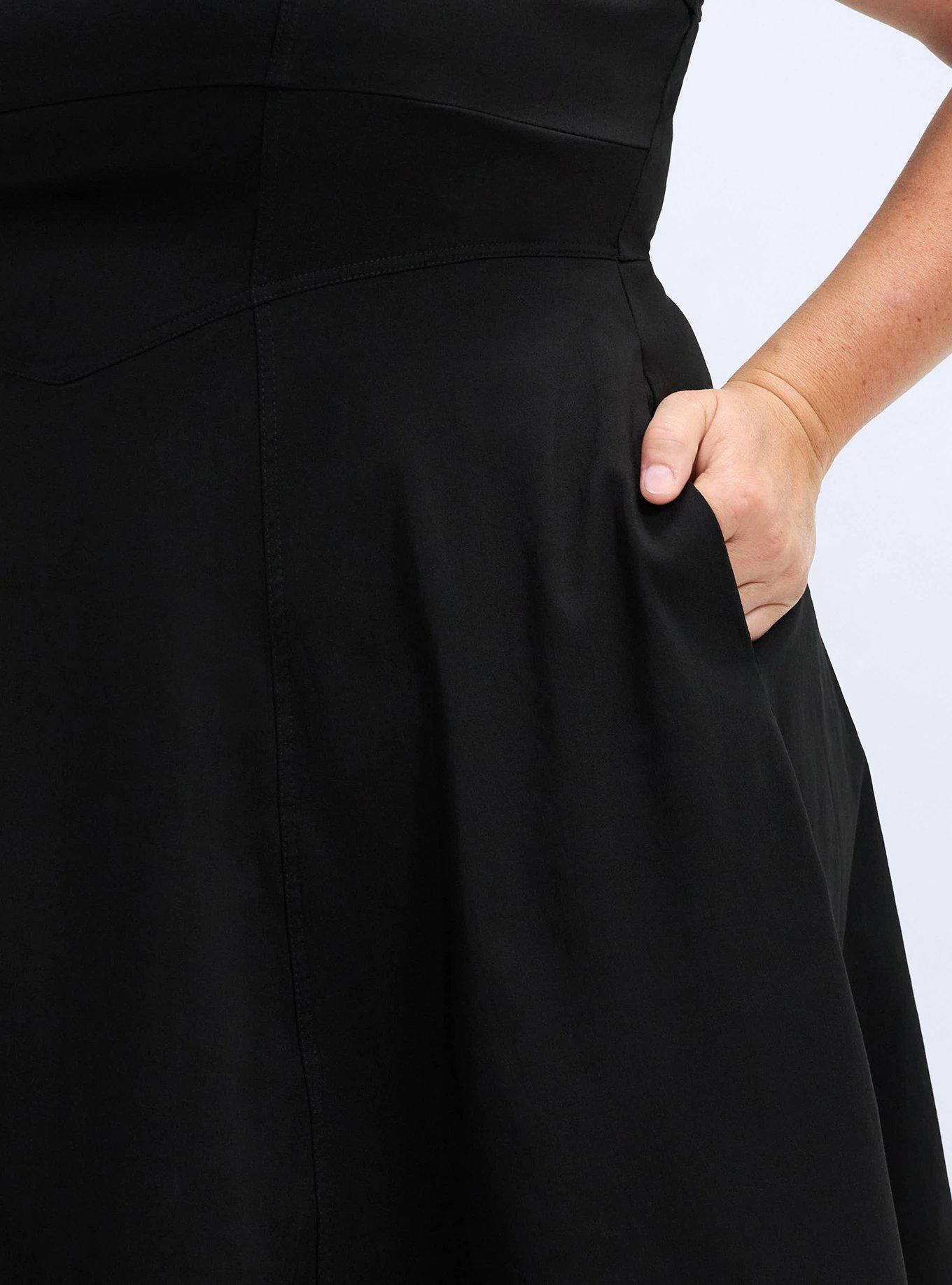 Belle Isle Smocked Back Midi Dress, DEEP BLACK, alternate