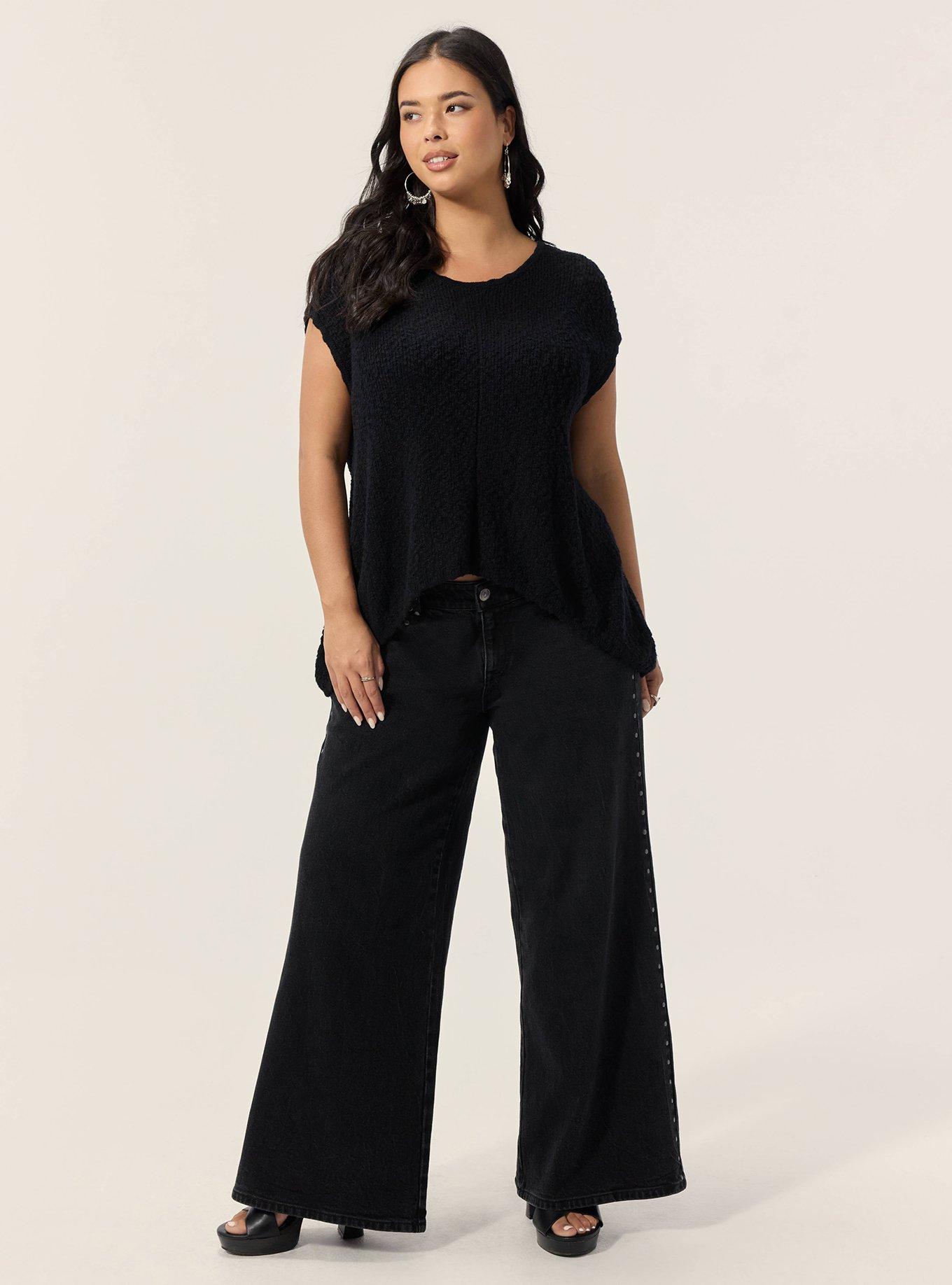 Plus Size Festi Dolman Sweater, DEEP BLACK, alternate