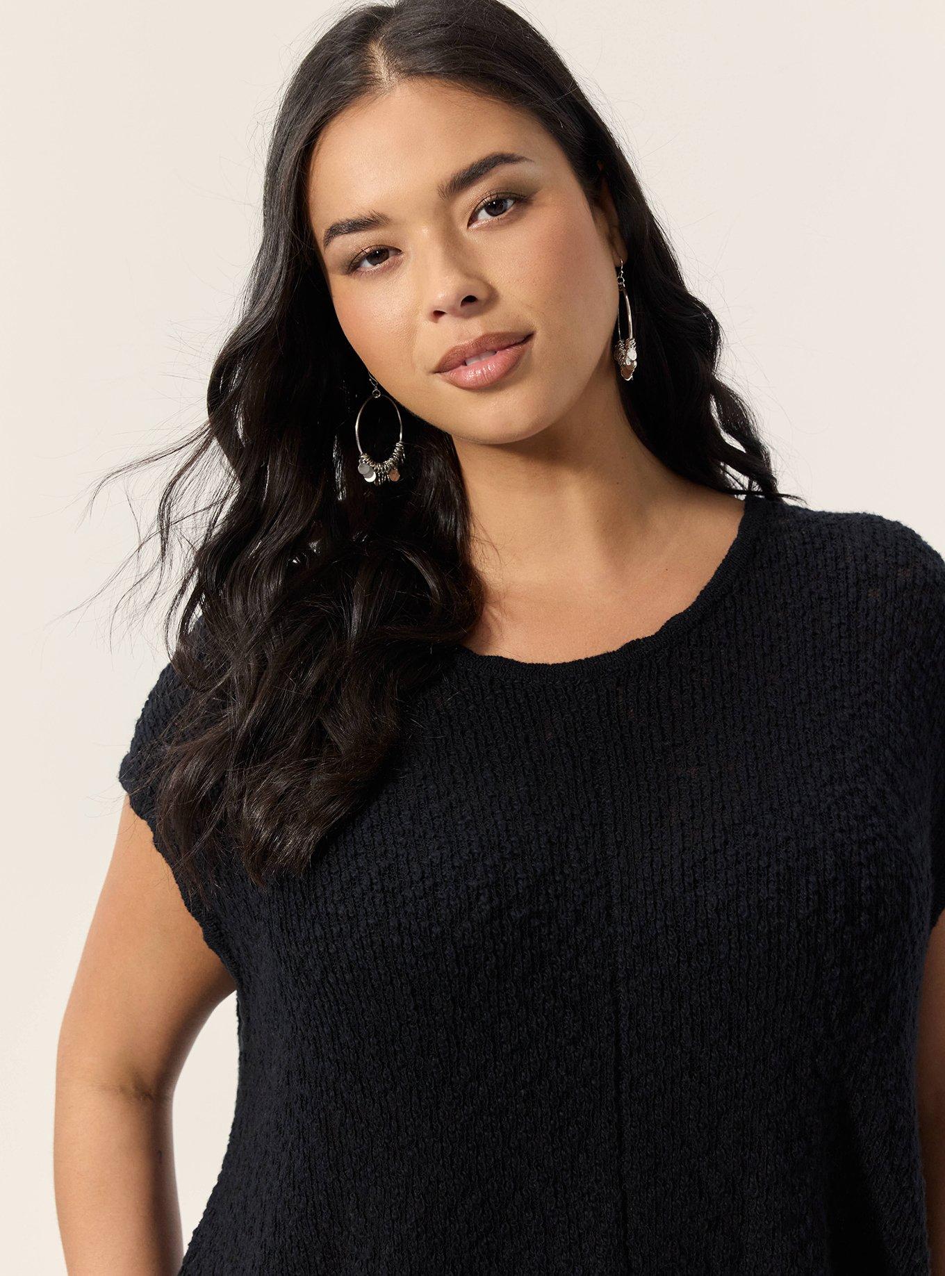 Plus Size Festi Dolman Sweater, DEEP BLACK, alternate