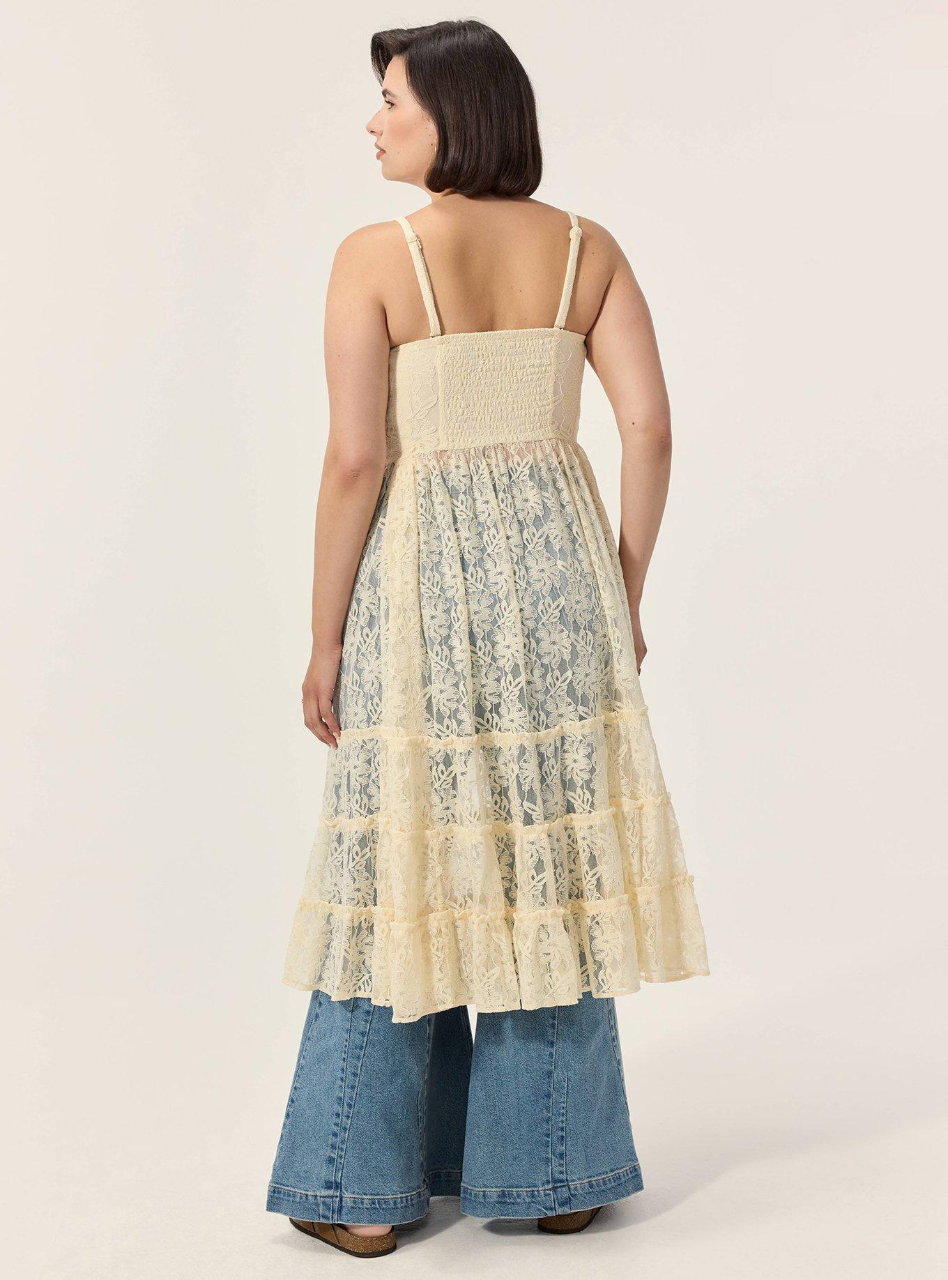 Festi Lace Midi Top, WHITE SWAN, alternate