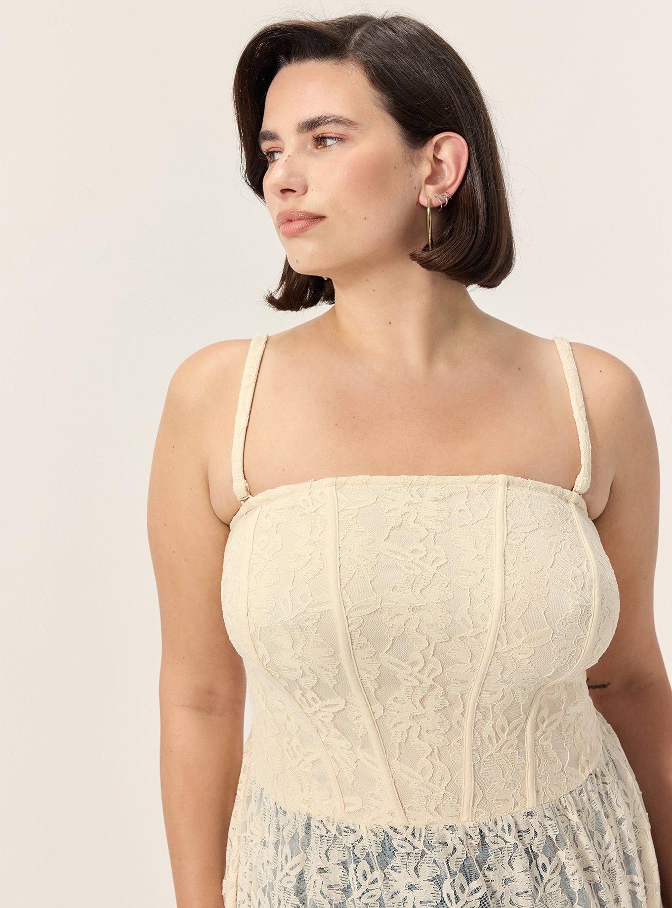 Festi Lace Midi Top, WHITE SWAN, alternate