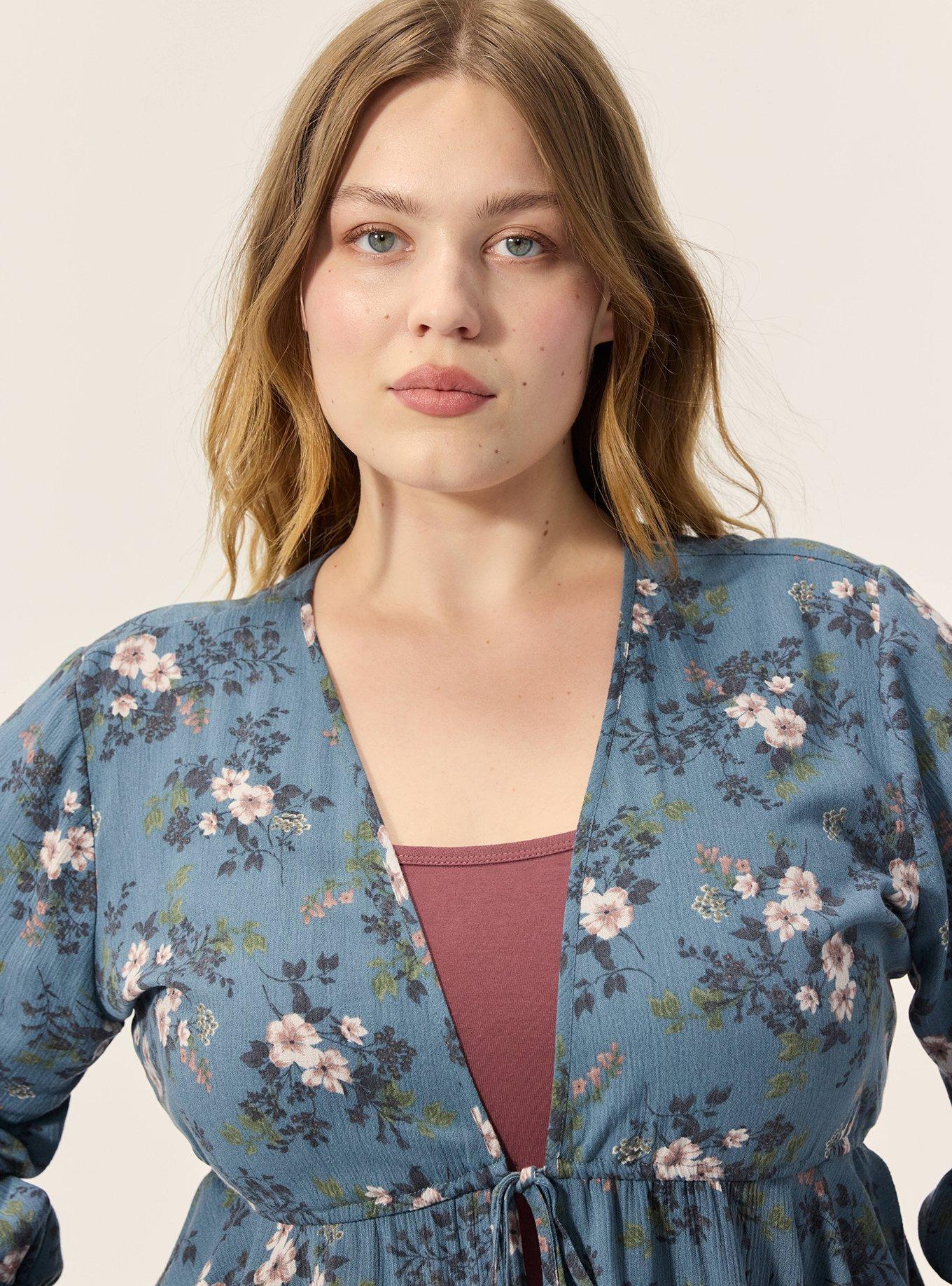Festi Tie-Front Hi-Lo Top, TARA FLORAL BLUE, alternate