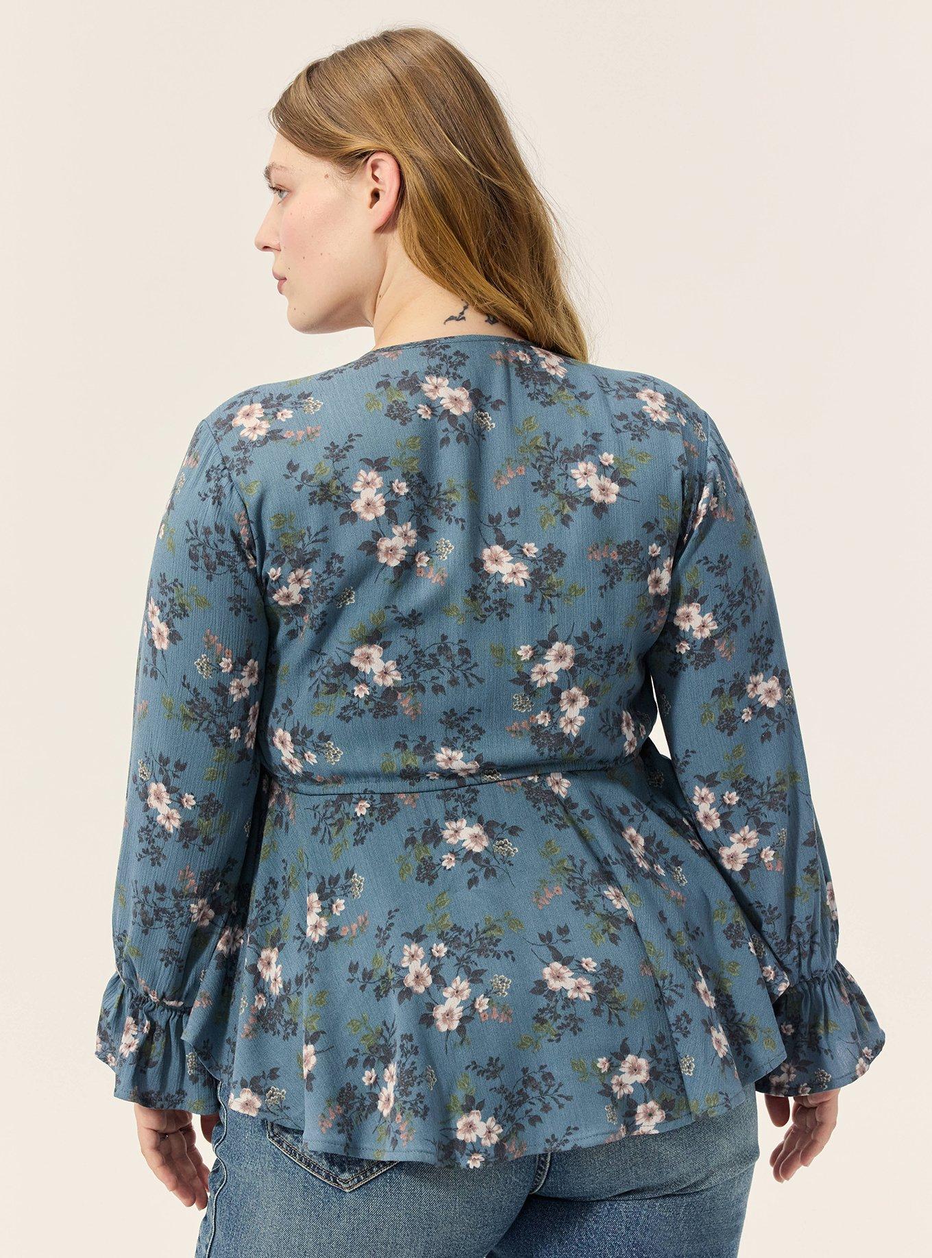 Festi Tie-Front Hi-Lo Top, TARA FLORAL BLUE, alternate