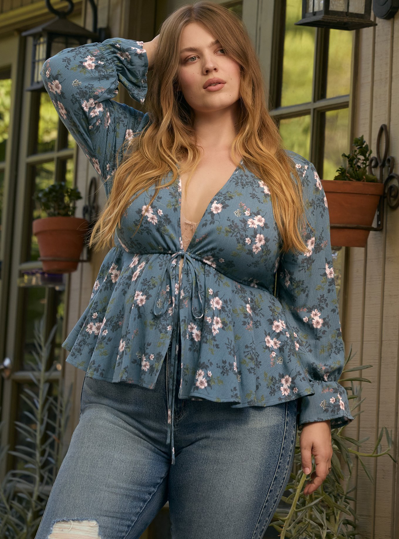 Plus Size - Festi Tie-Front Hi-Lo Top - Torrid