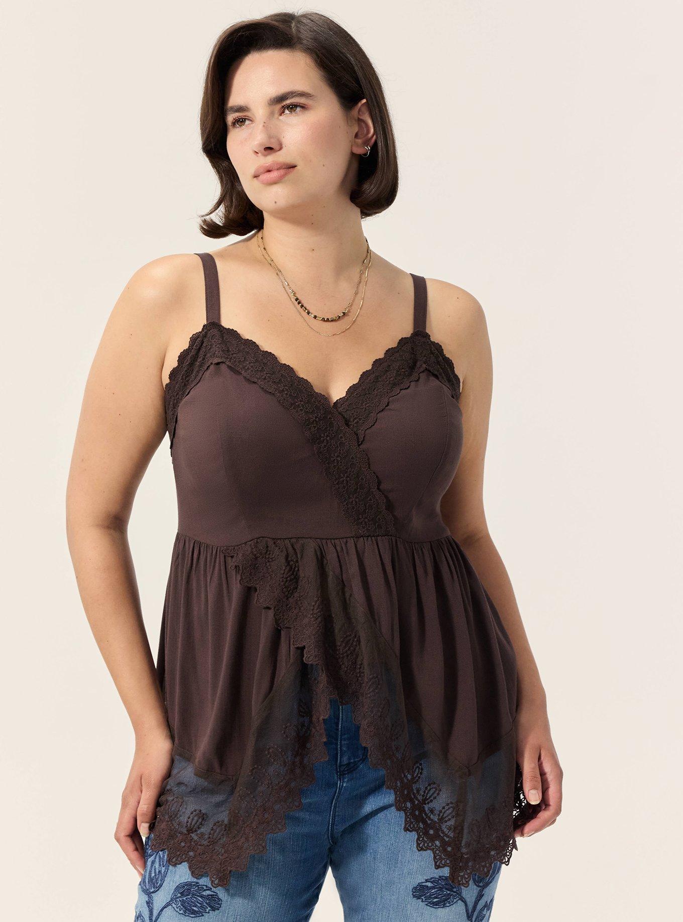 Festi Surplice Lace Cami, JAVA, hi-res