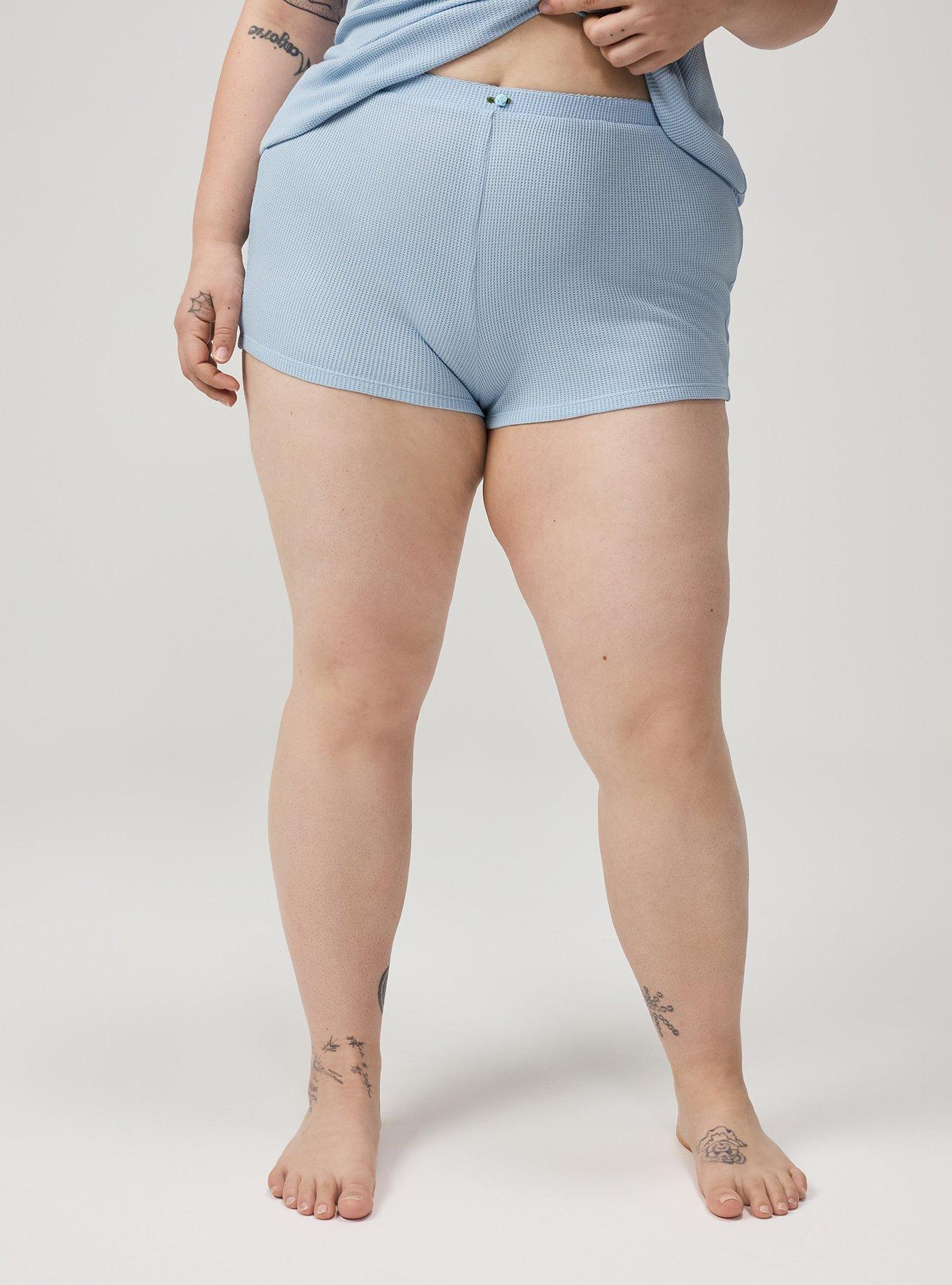 Plus Size Baby Waffle Sleep Short, CASHMERE BLUE, alternate