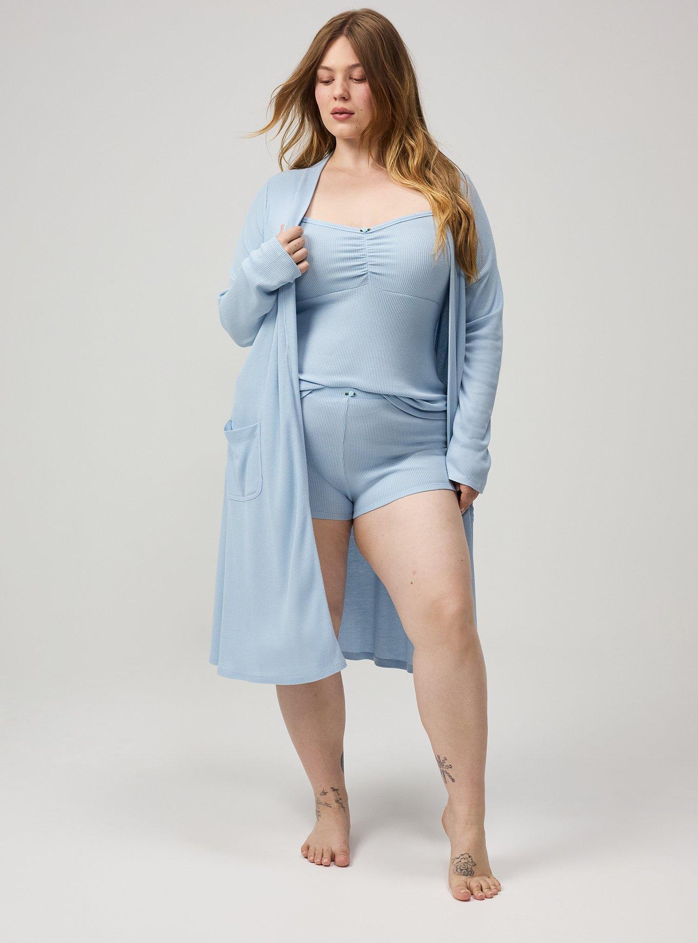 Plus Size Baby Waffle Sleep Short, CASHMERE BLUE, alternate