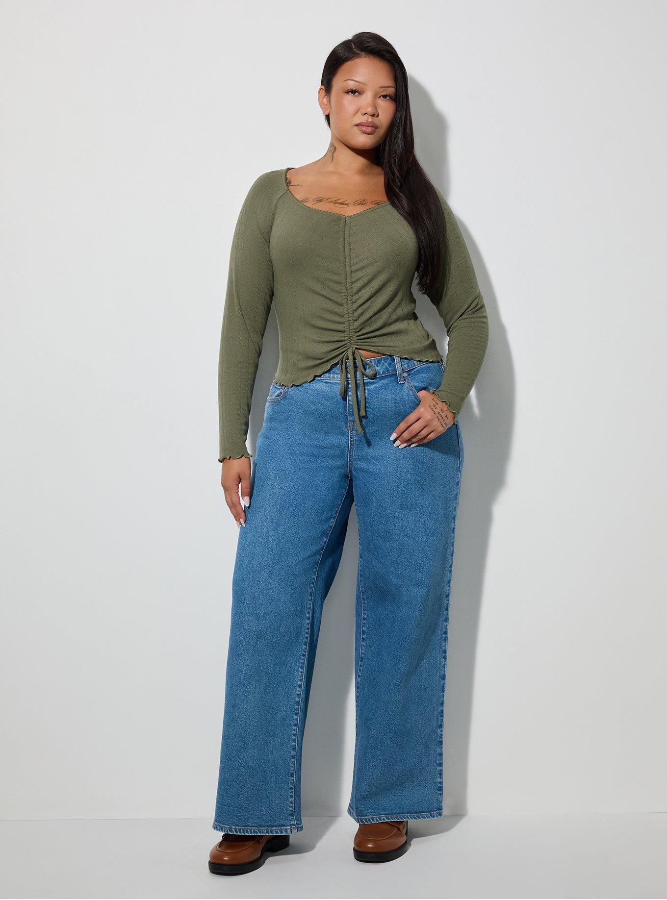 LoveSick Cinch Front Long Sleeve Top, KALAMATA, alternate