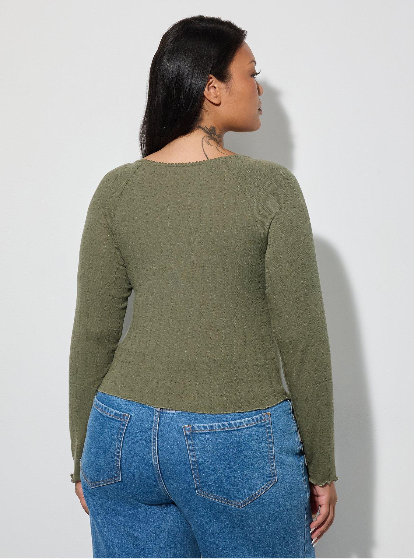 LoveSick Cinch Front Long Sleeve Top, KALAMATA, alternate