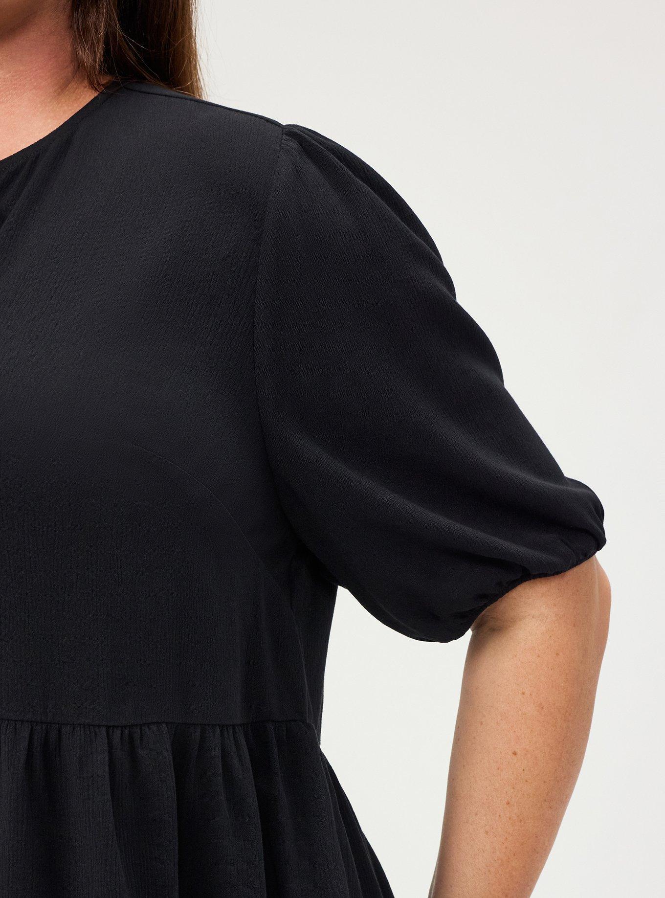 Tie Front Gauze Top, DEEP BLACK, alternate