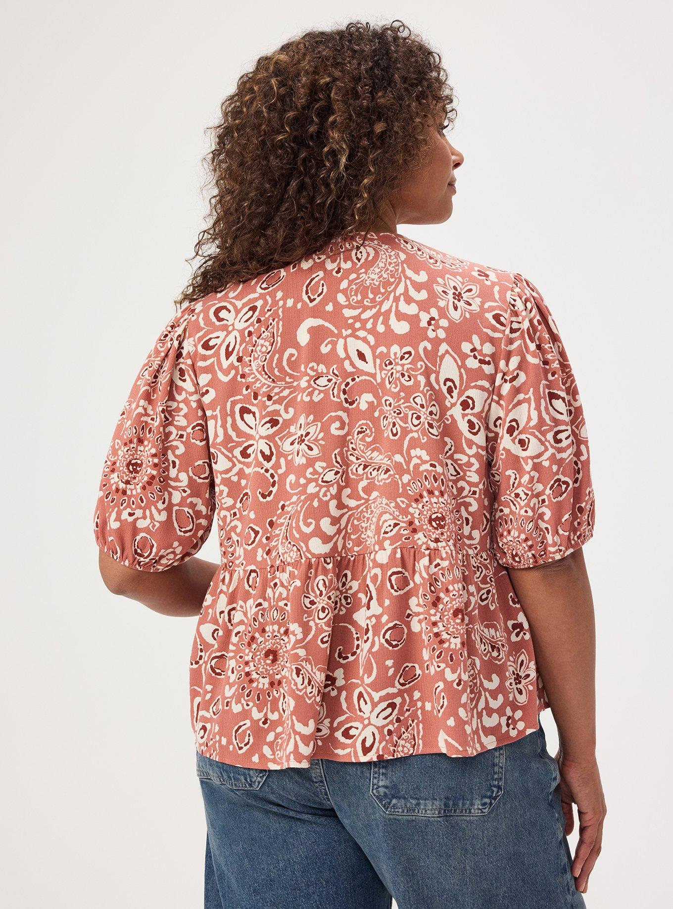 Tie Front Gauze Top, LANEY MEDALLION PINK, alternate