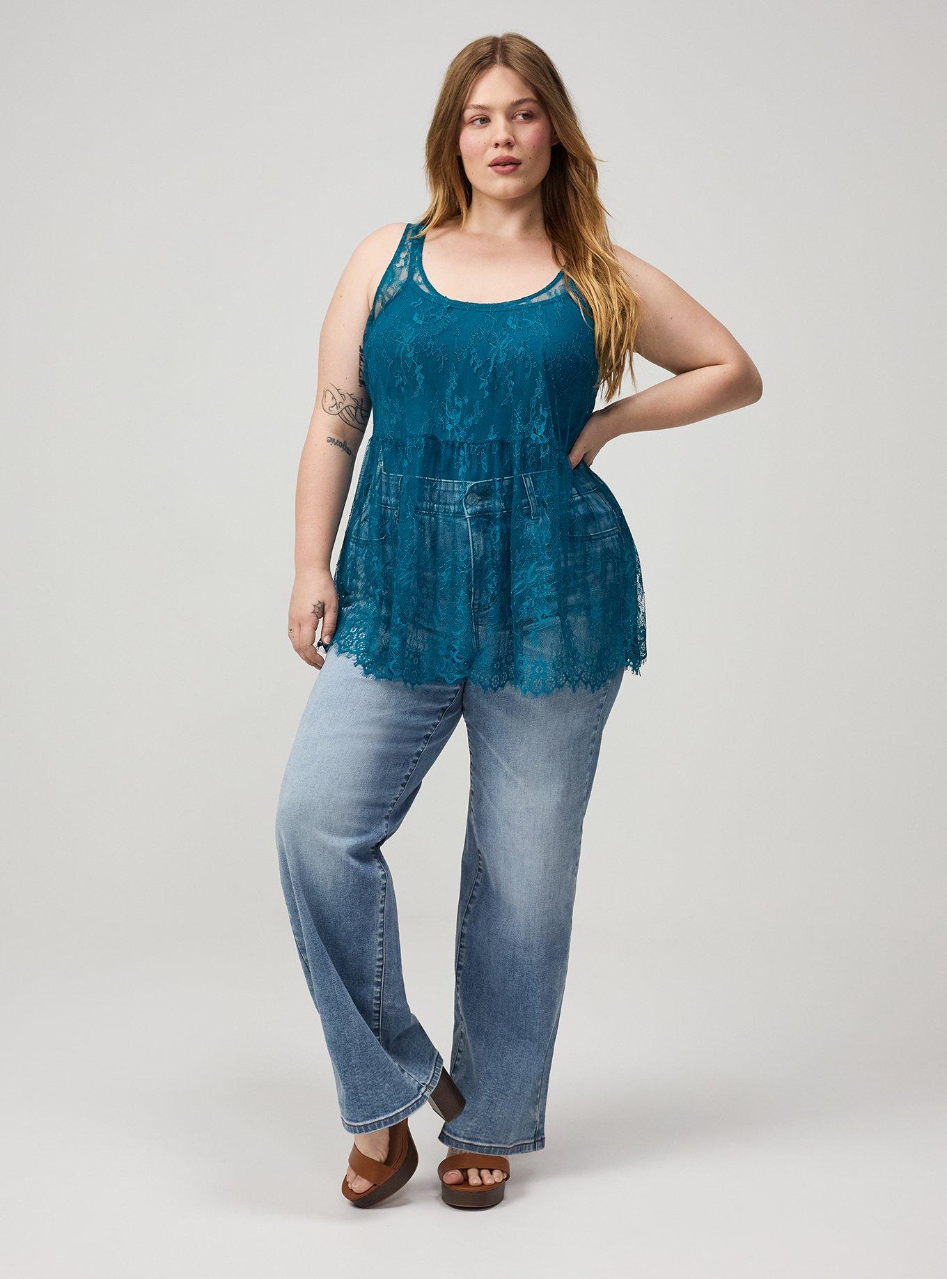 Lace Babydoll Tank, DEEP LAGOON, alternate