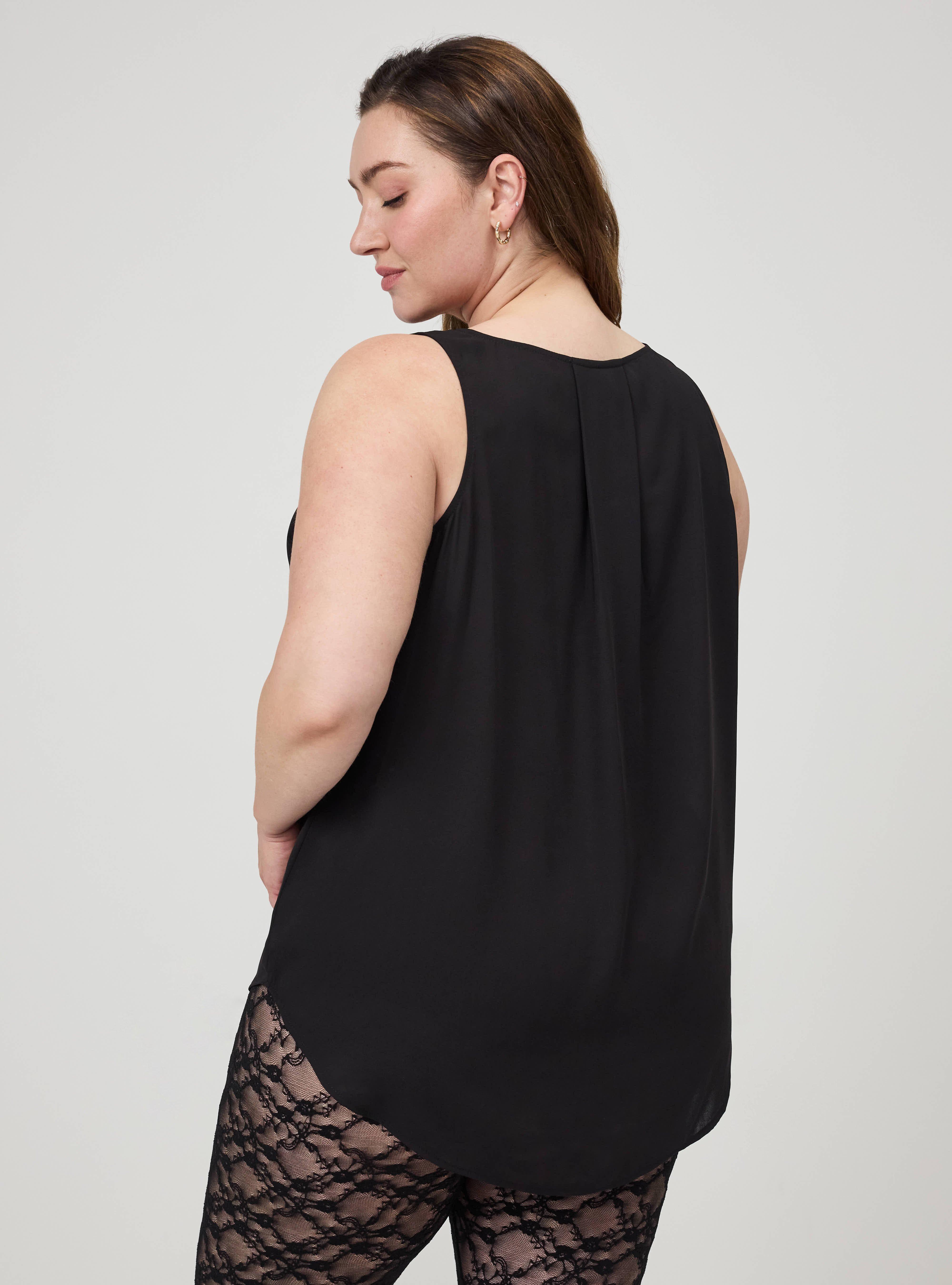 Georgette Tunic Tank, DEEP BLACK, alternate