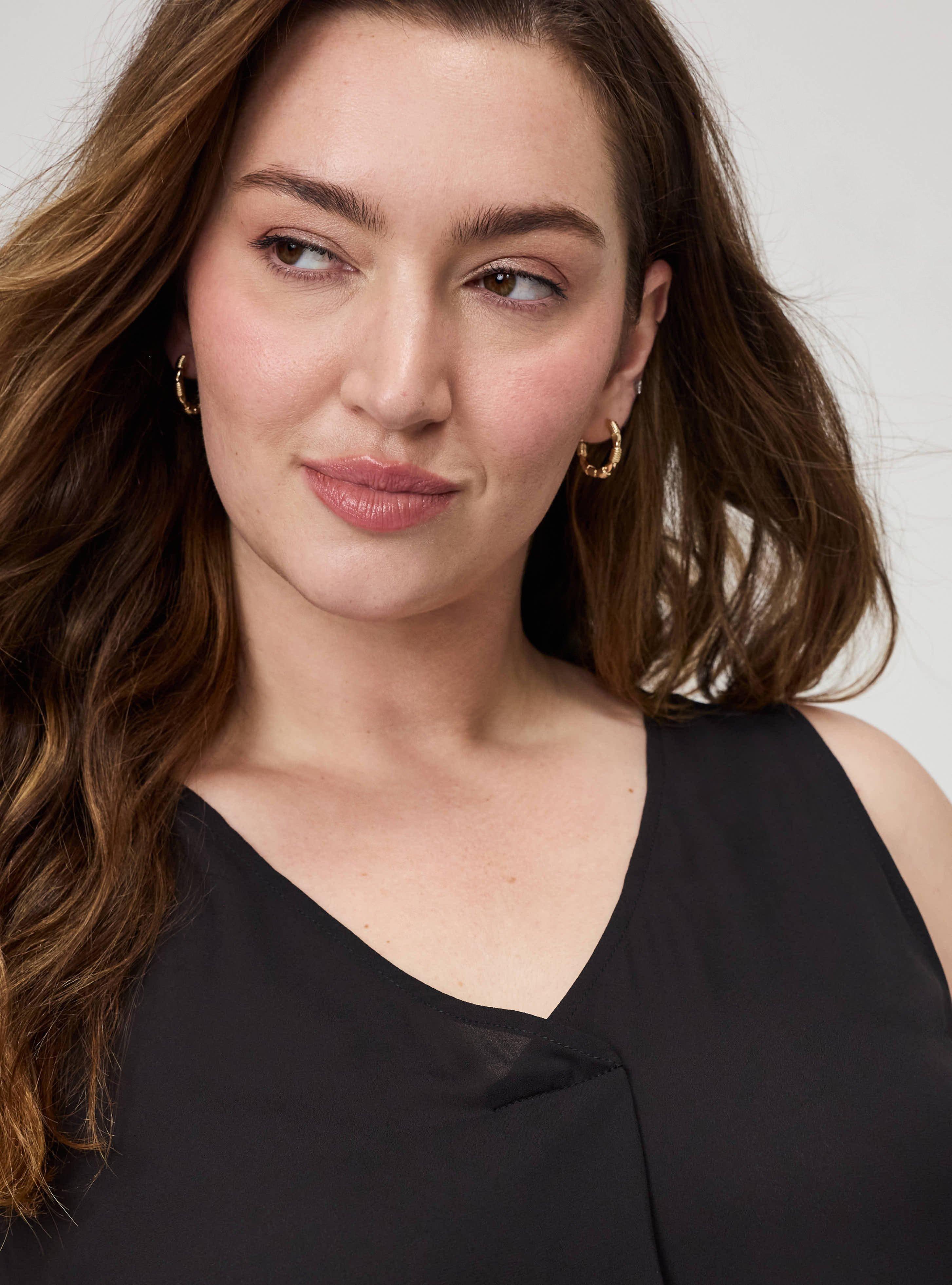 Georgette Tunic Tank, DEEP BLACK, alternate