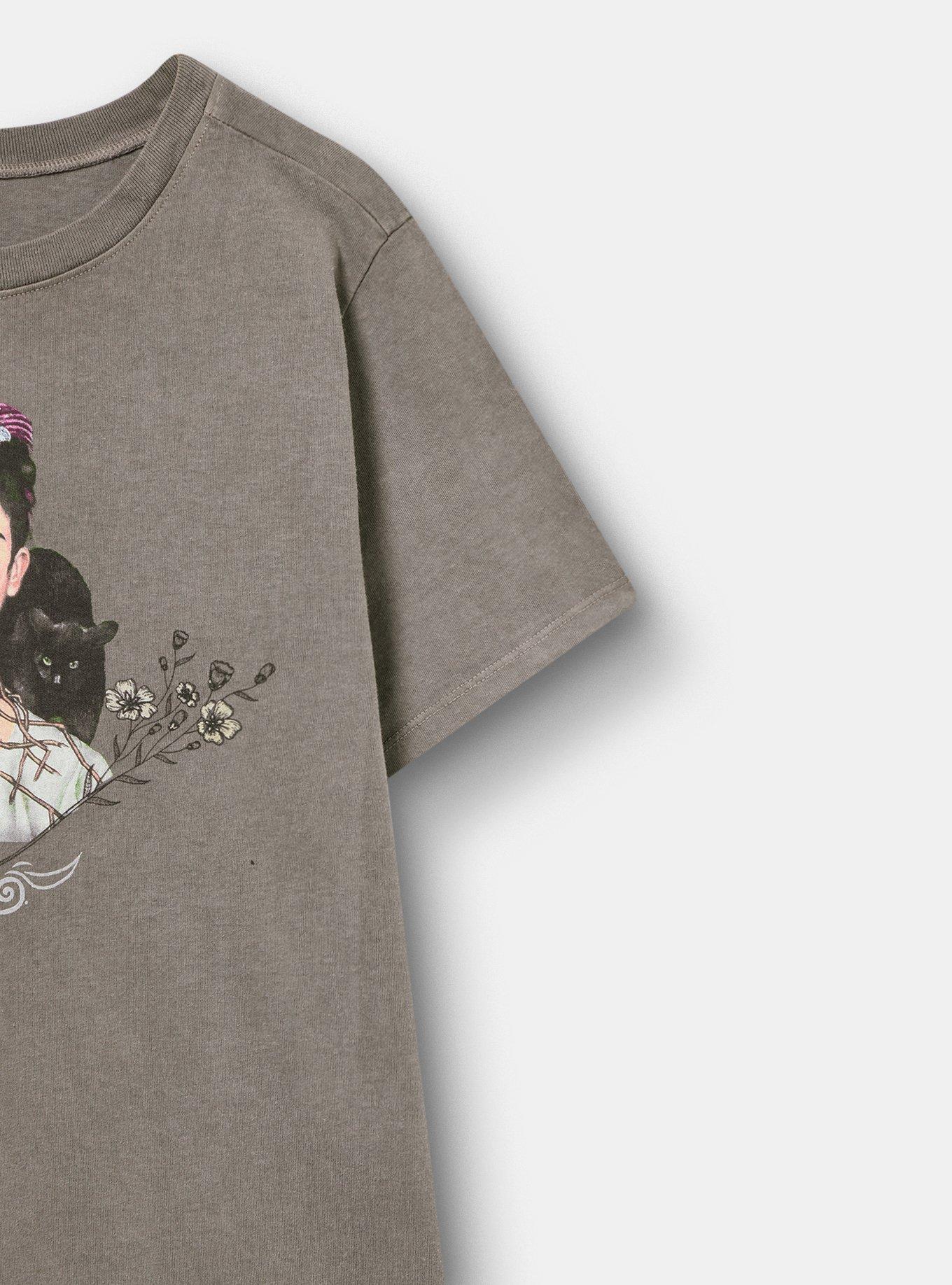 Frida Kahlo Classic Cotton Crew Tee, GREY, alternate