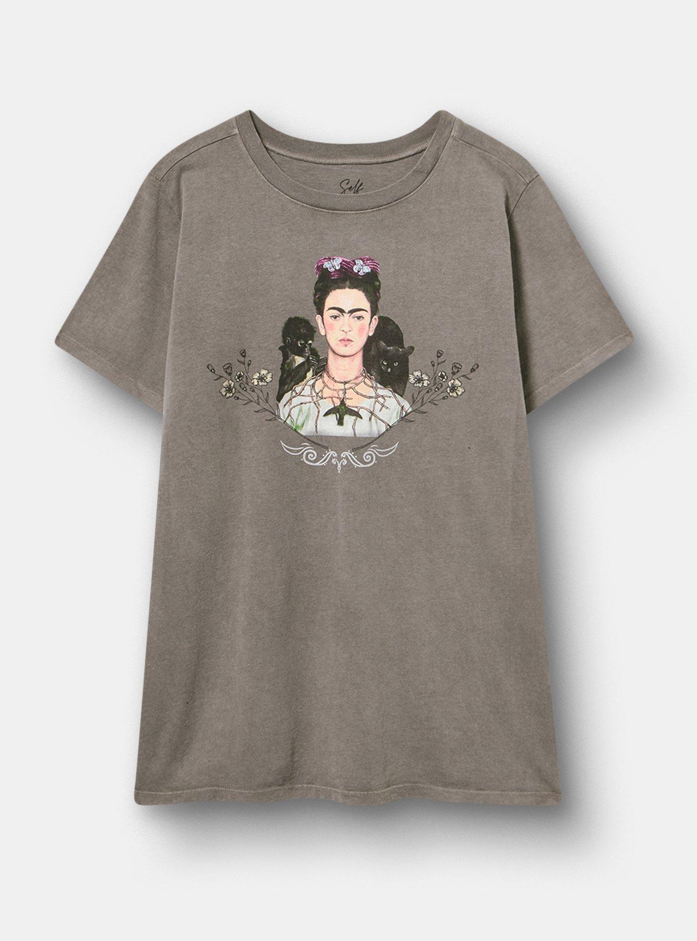 Frida Kahlo Classic Cotton Crew Tee, GREY, hi-res