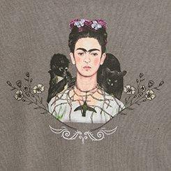 Frida Kahlo Classic Cotton Crew Tee, GREY, swatch